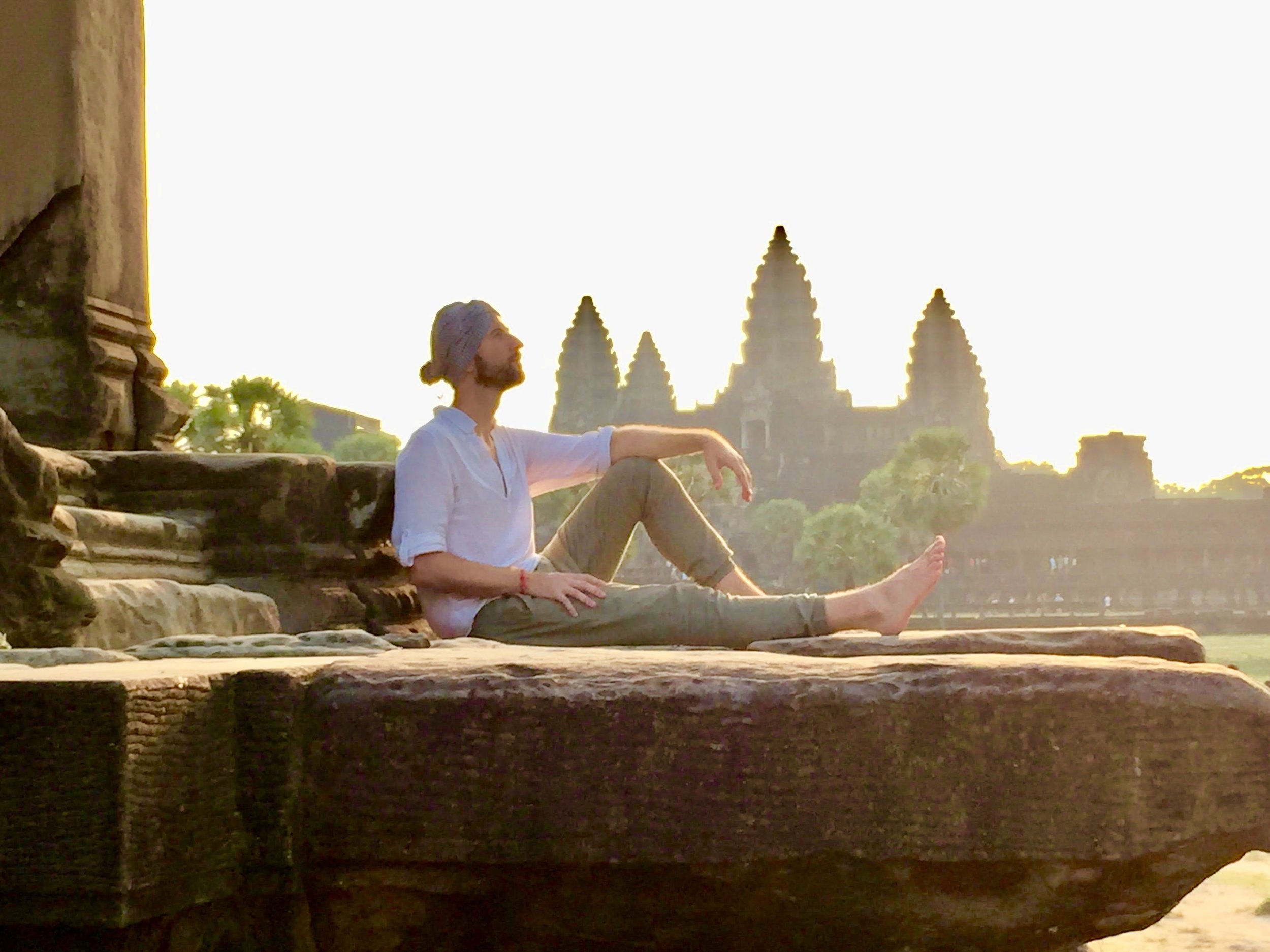 Jacob Marek (IntroverTravels) at Angkor Wat, Cambodia