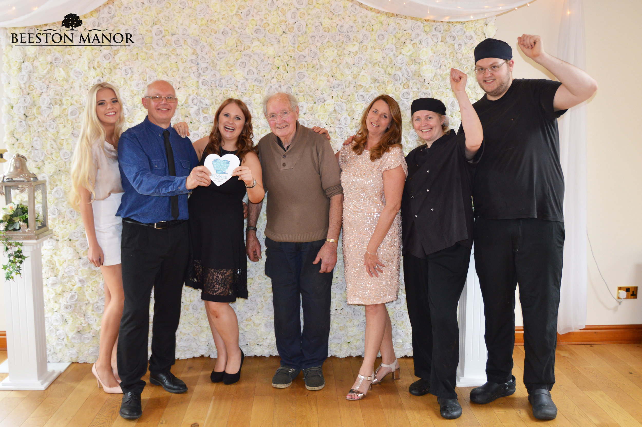 Pictured from left to right: Emma, John, Amy, 'Grandad', Janet, Julie & Tom