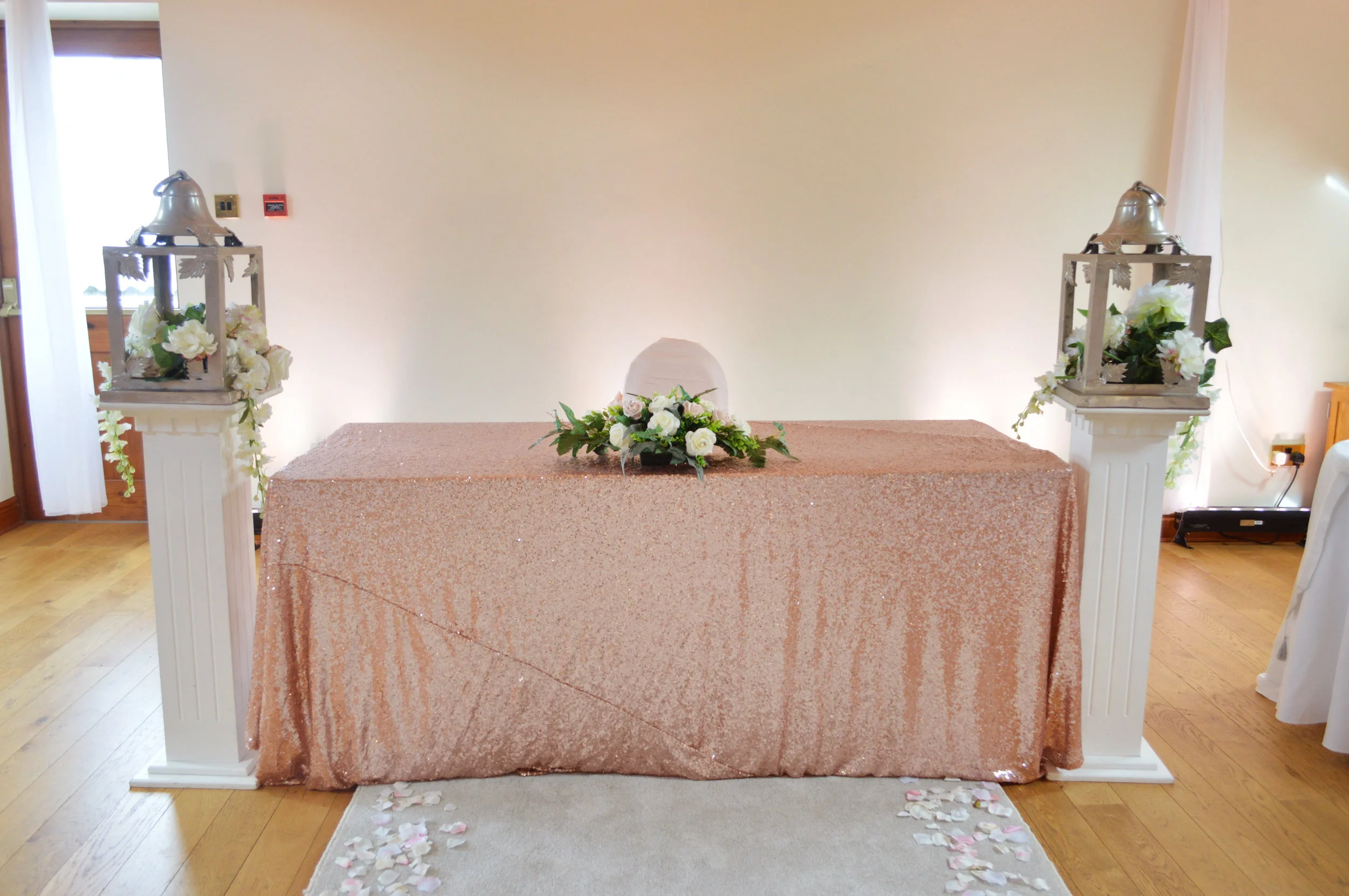 Sequin registrar table cloth