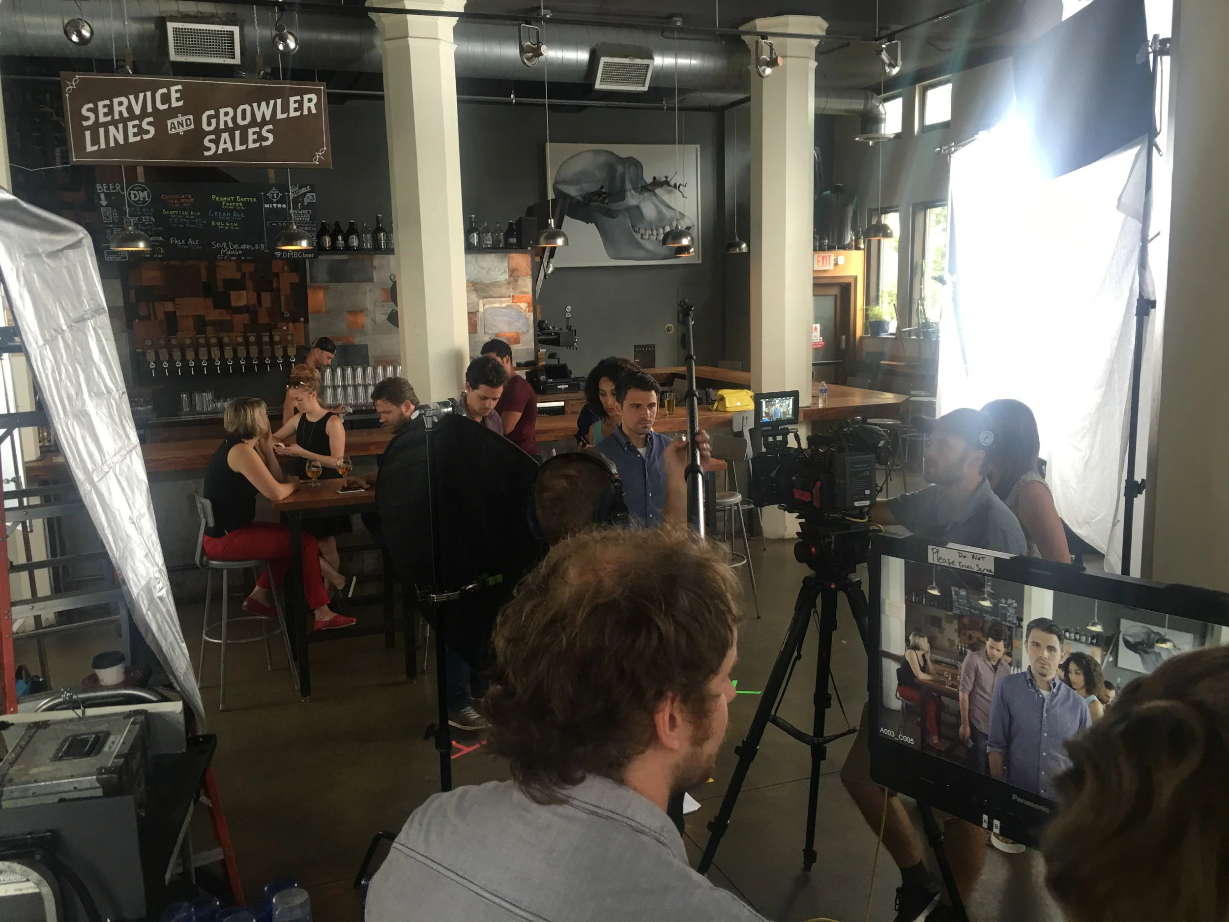 On set at Dangerous Man Brewing