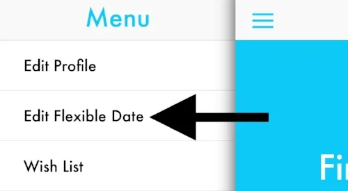 Just open the expanded menu and tap "Edit Flexible Date."