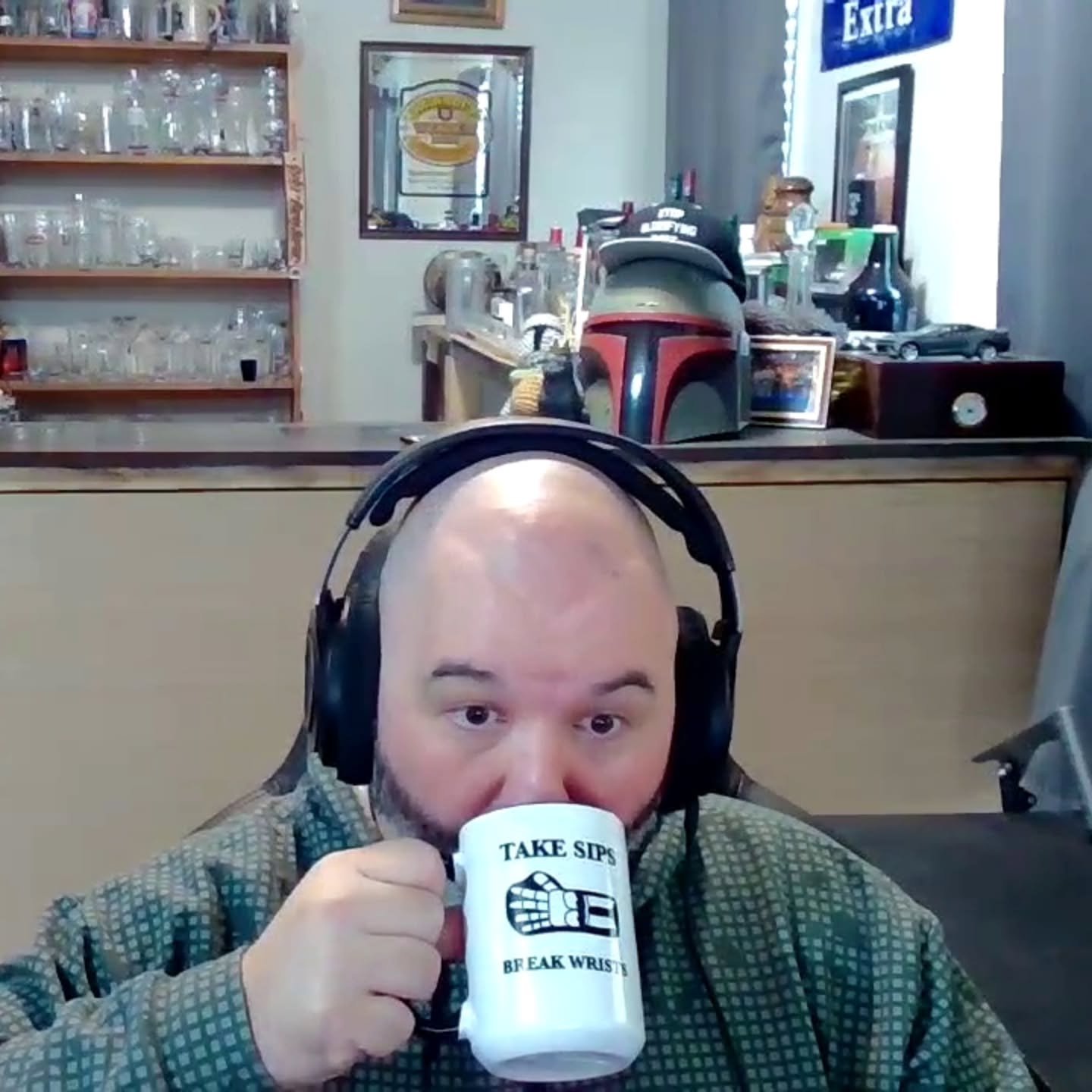 Recording Tuesday's episode and drinking out of  my @seventhcircleprovisions coffee mug. New episode drops tomorrow!!

#bjj #podcast #mma
