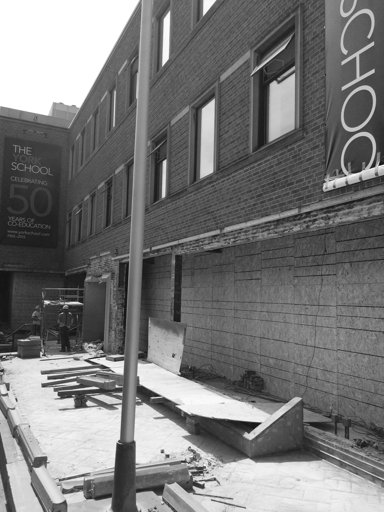 We said goodbye to our front entrance this week, but hello to the beginnings of a glass-encased York Cafe.