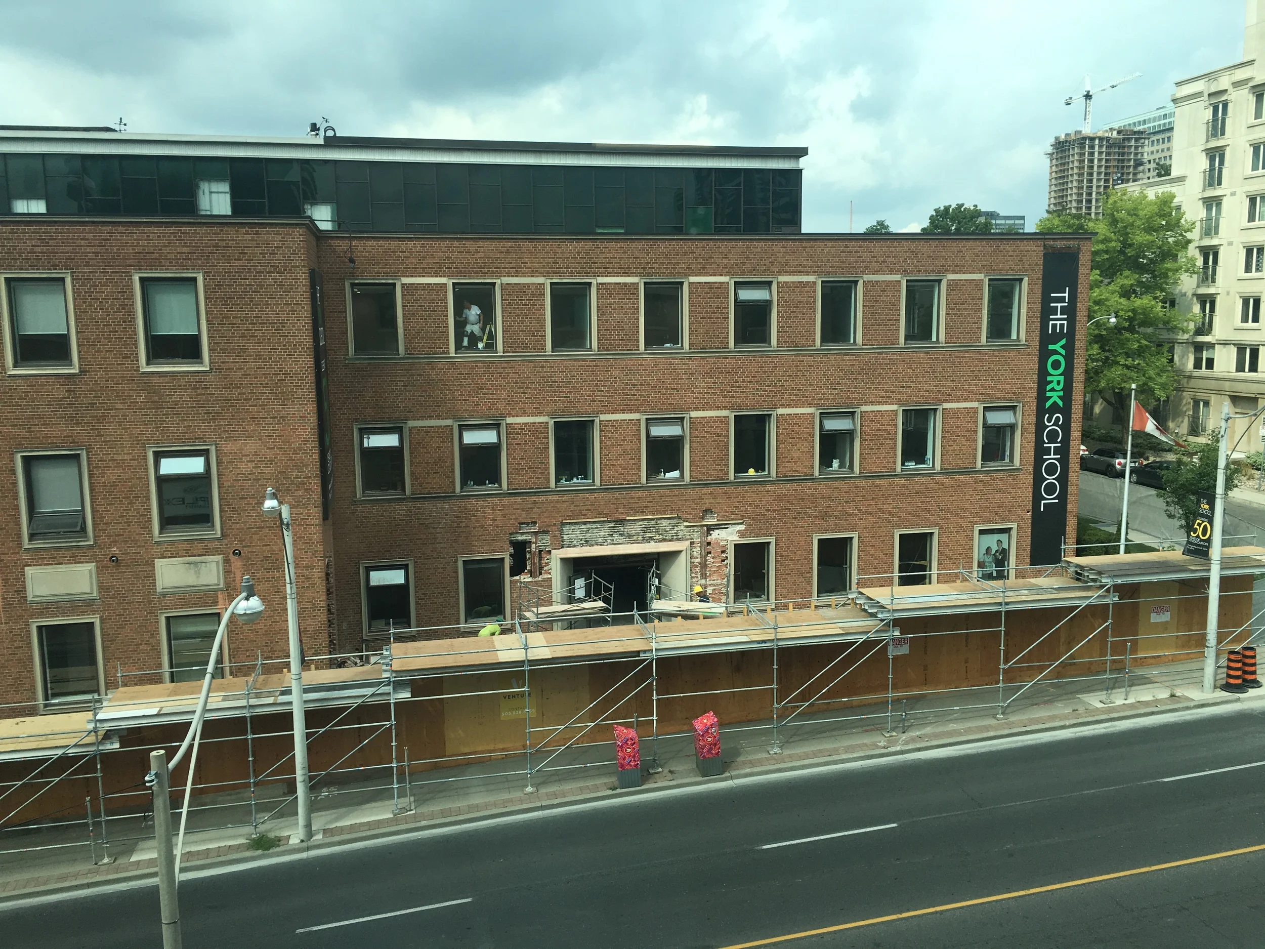 A view from Cineplex shows the front door completely removed.