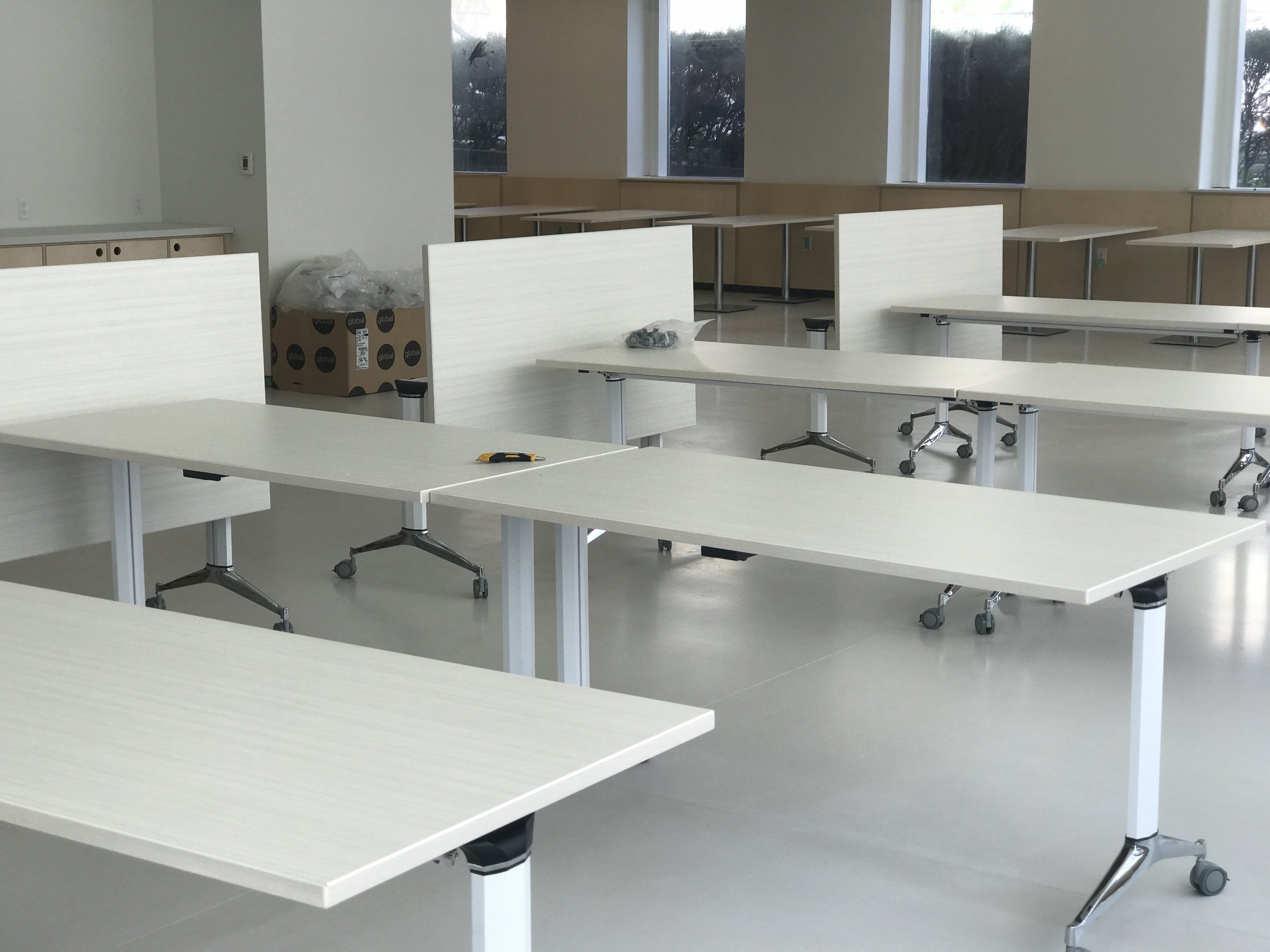 This was our library just six months ago! soon, banquette seating will be installed around the room, making it our most inviting space for collaboration (and eating).