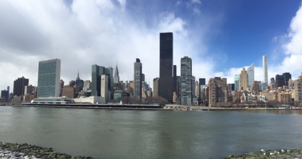 Some of the skyscrapers visible here (from left to right): theUnited Nations, Empire State Building, ONE UN New York, ChryslerBuilding, 50 United Nations Plaza, the Met Life Building, Bank of Tower, Trump World Tower, 860 UN Plaza, 599 Lexington Avenue, CitigroupCenter, & 432 Park Avenue. 