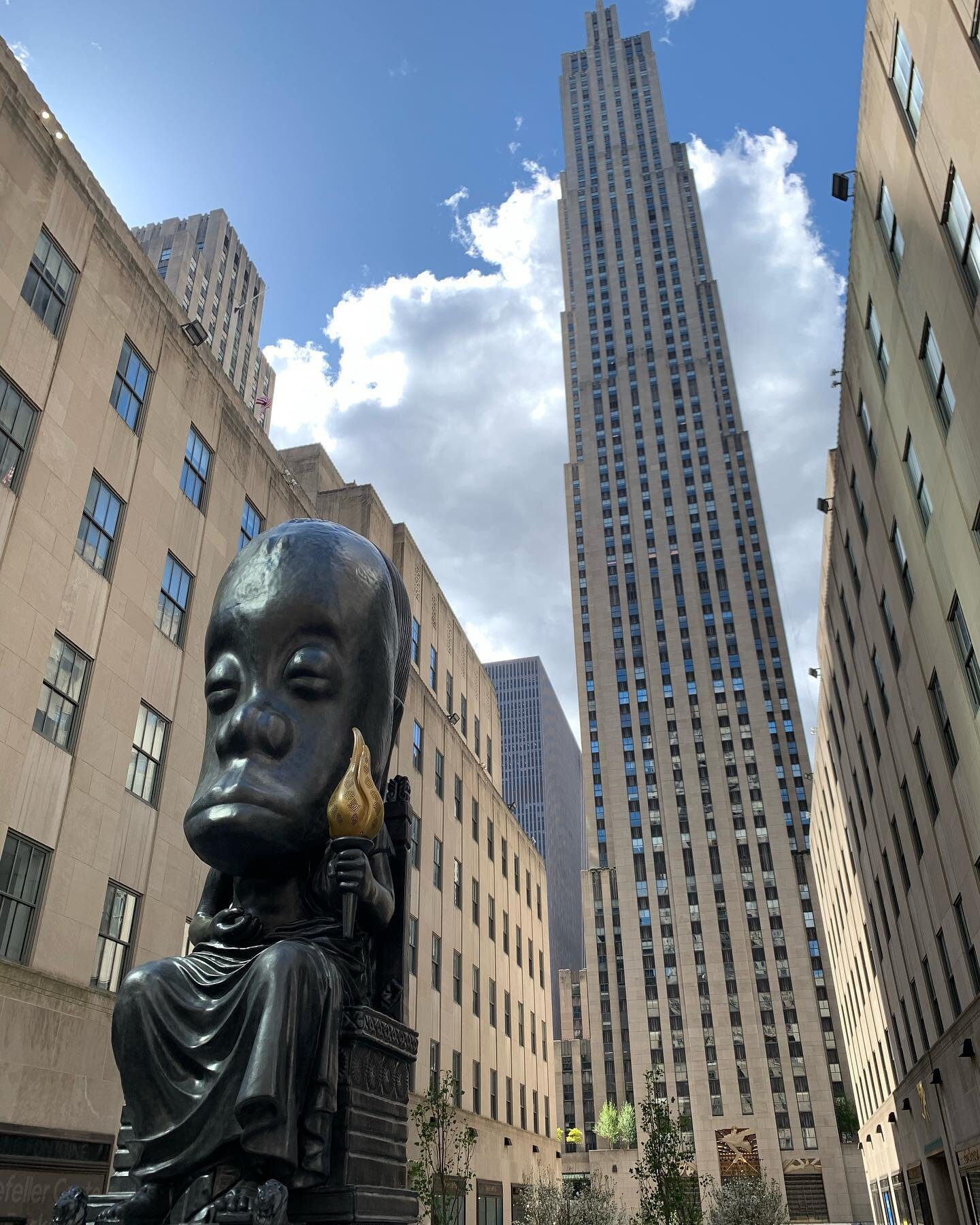 A monumental bronze sculpture by the Harlem-based artist Sanford Biggers was unveiled this month at Rockefeller Center. The work 'Oracle' continues the artist&rsquo;s recent Chimera series of sculptures, which combine elements of African and ancient 