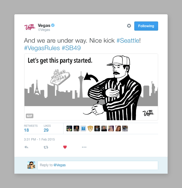 #VegasRules Twitter Post – Party started