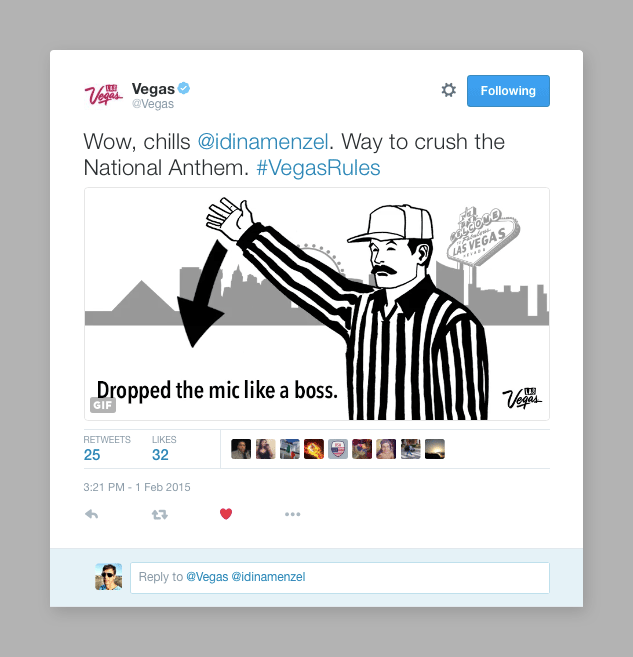 #VegasRules Twitter Post – Drop the mic