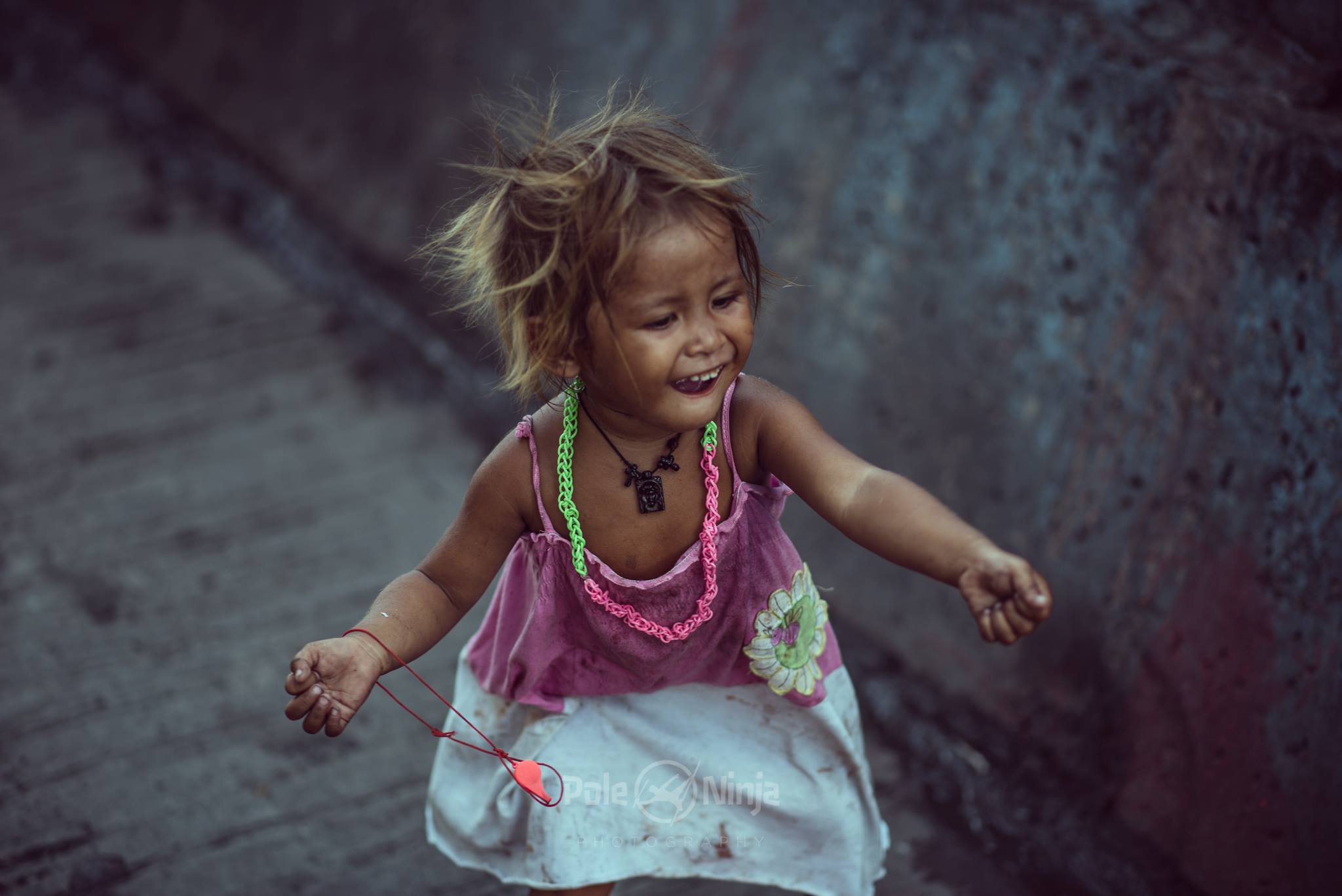 A beautiful girl running past me.