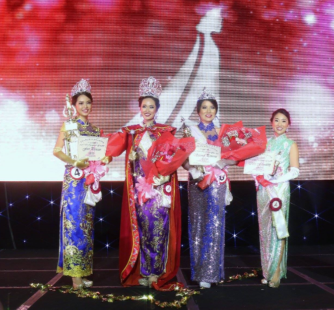 From left to right: First Princess Ying (Michelle) Liang, Queen & Miss Photogenic Li Qu, Second Princess Kristen Phung, and Miss Friendship Alyssa Tso.