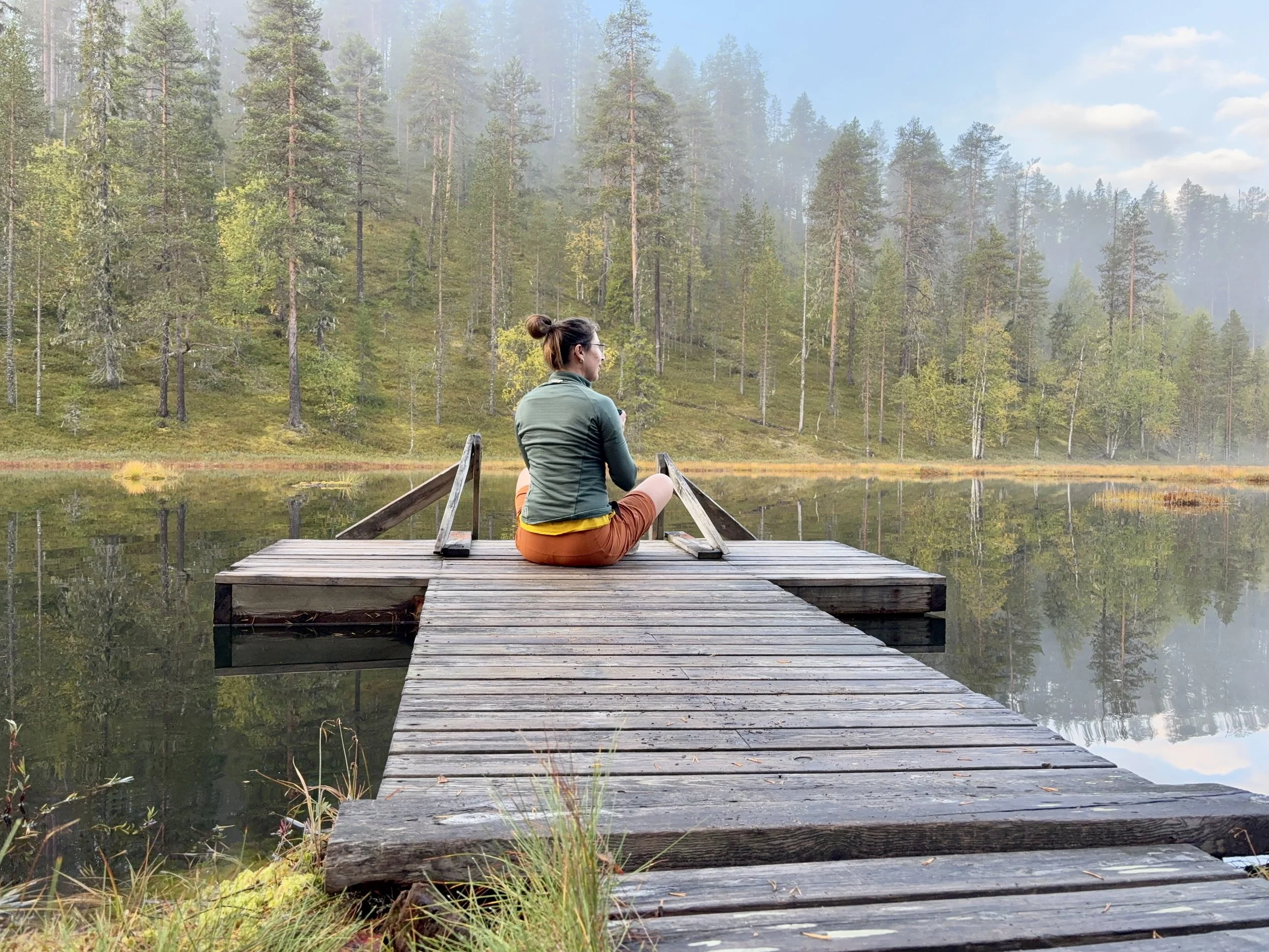 Morgens von der Hütte erstmal an den See - Luxus!
