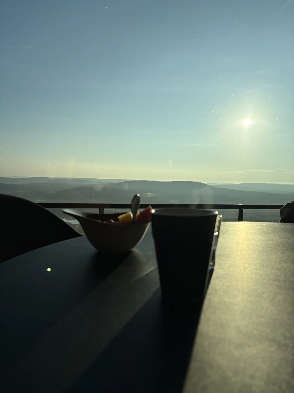 Frühstücks-Blick im Arctic Hilltop Hotel Iso-Syöte