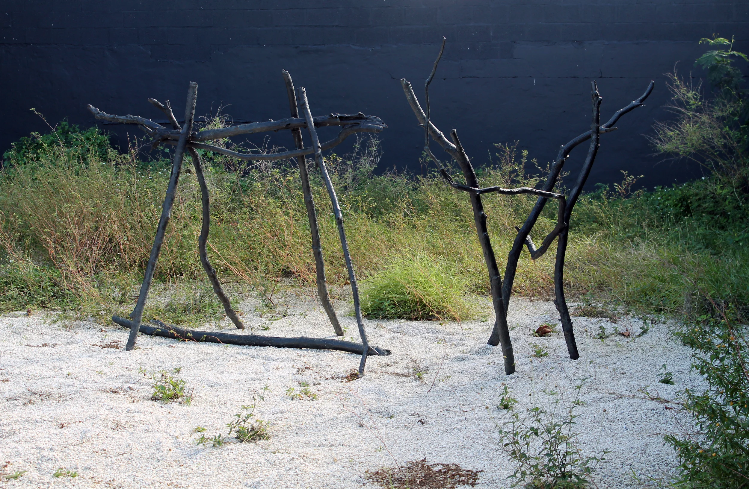   Alan Sonfist   Fallen Limbs Rising , 1975 Bronze tree limbs 10 feet (Lenght variable) x 65"(W) x 65" (H) 