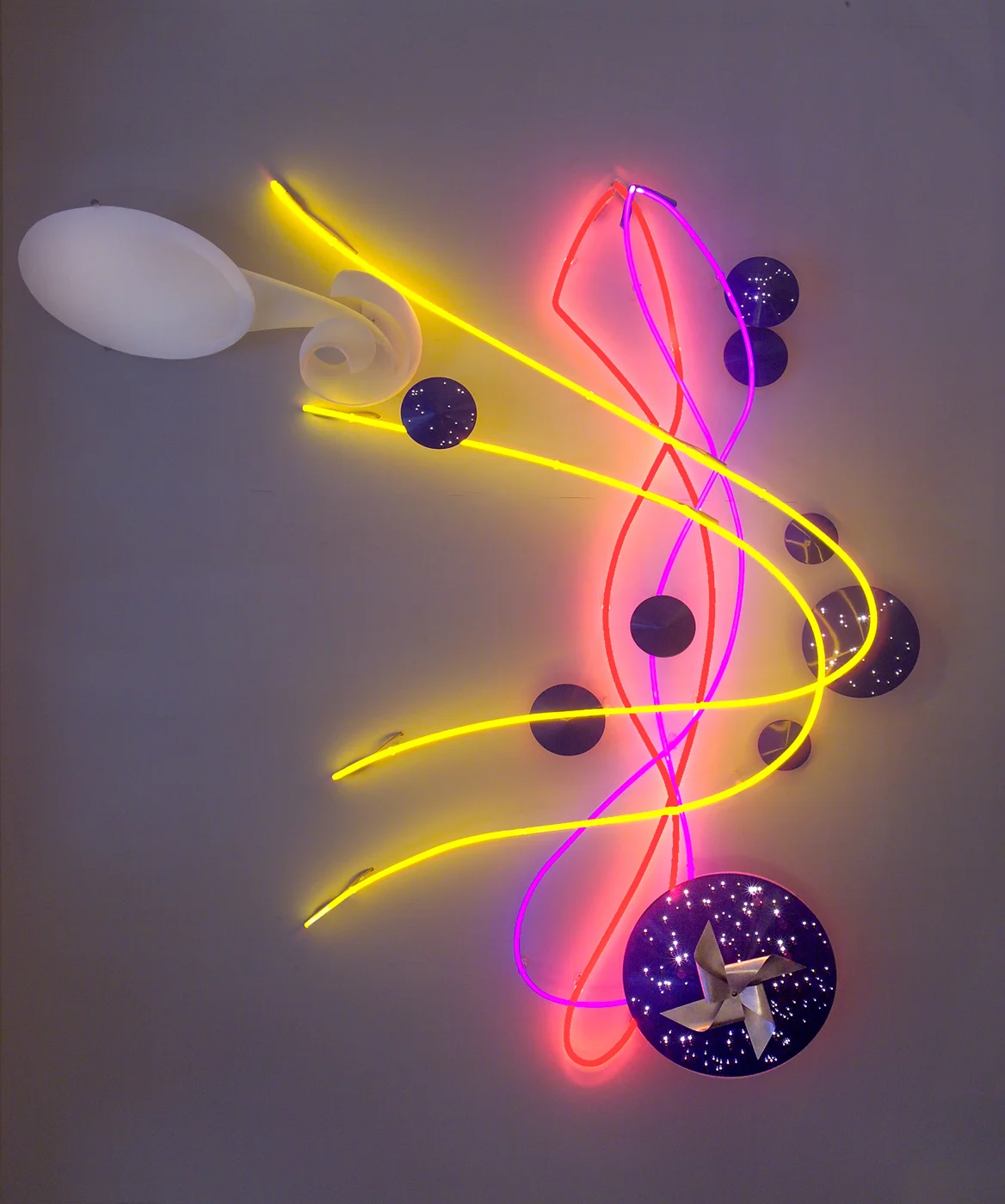   Alice Aycock   A       Little Cosmic Rhythm , 2008 Neon, fiber optics, aluminum 72 x 88 inches       