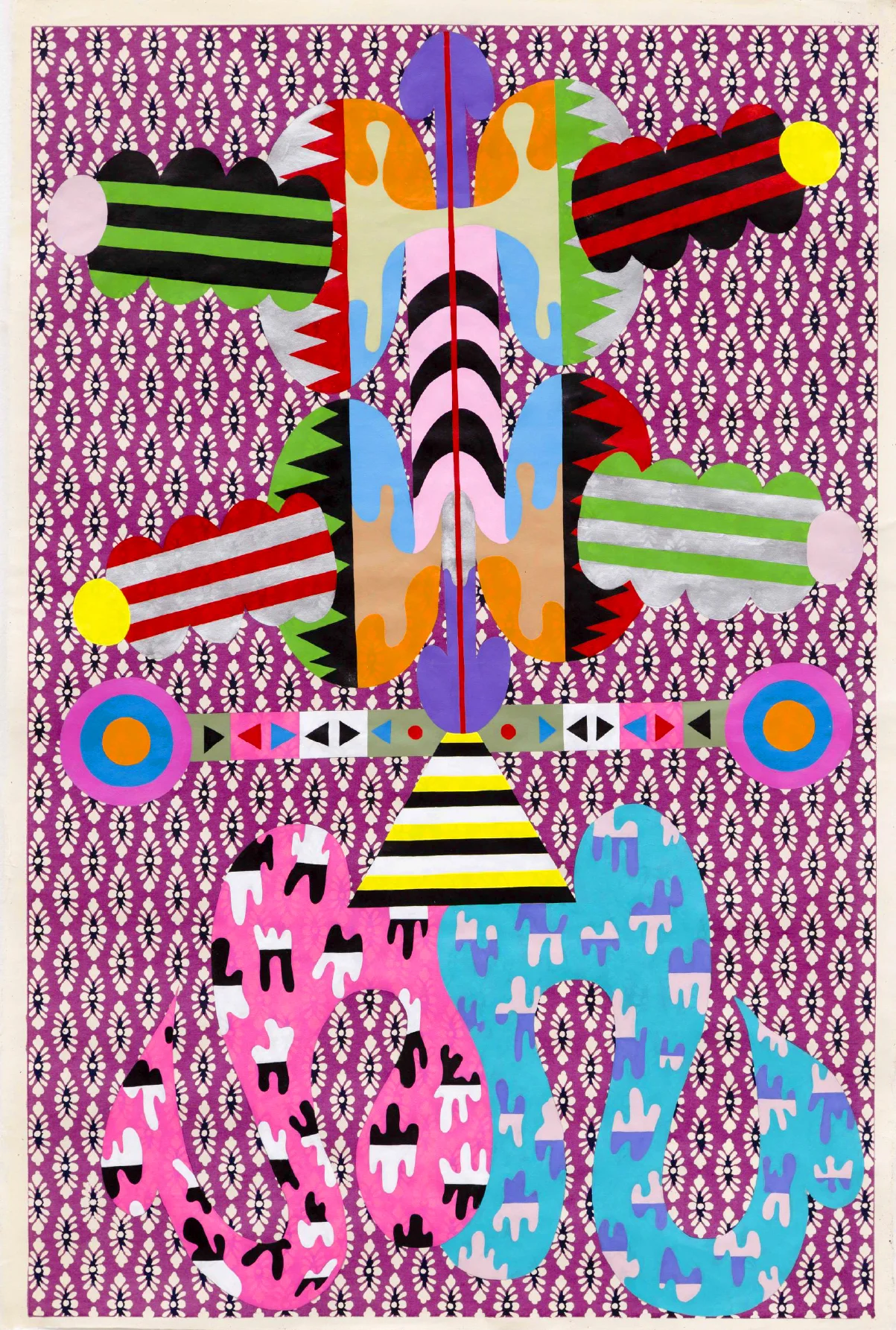 Assume Vivid Astro Focus Pleasure Vessel (Octopus Machine) , 2015 Acrylic paint on handmade paper 25 x 37 inches