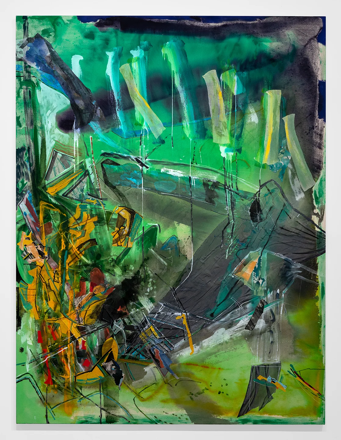 Velvet Paws 2 , 2018 Acrylic, collage, and oil 100 x 80 inches