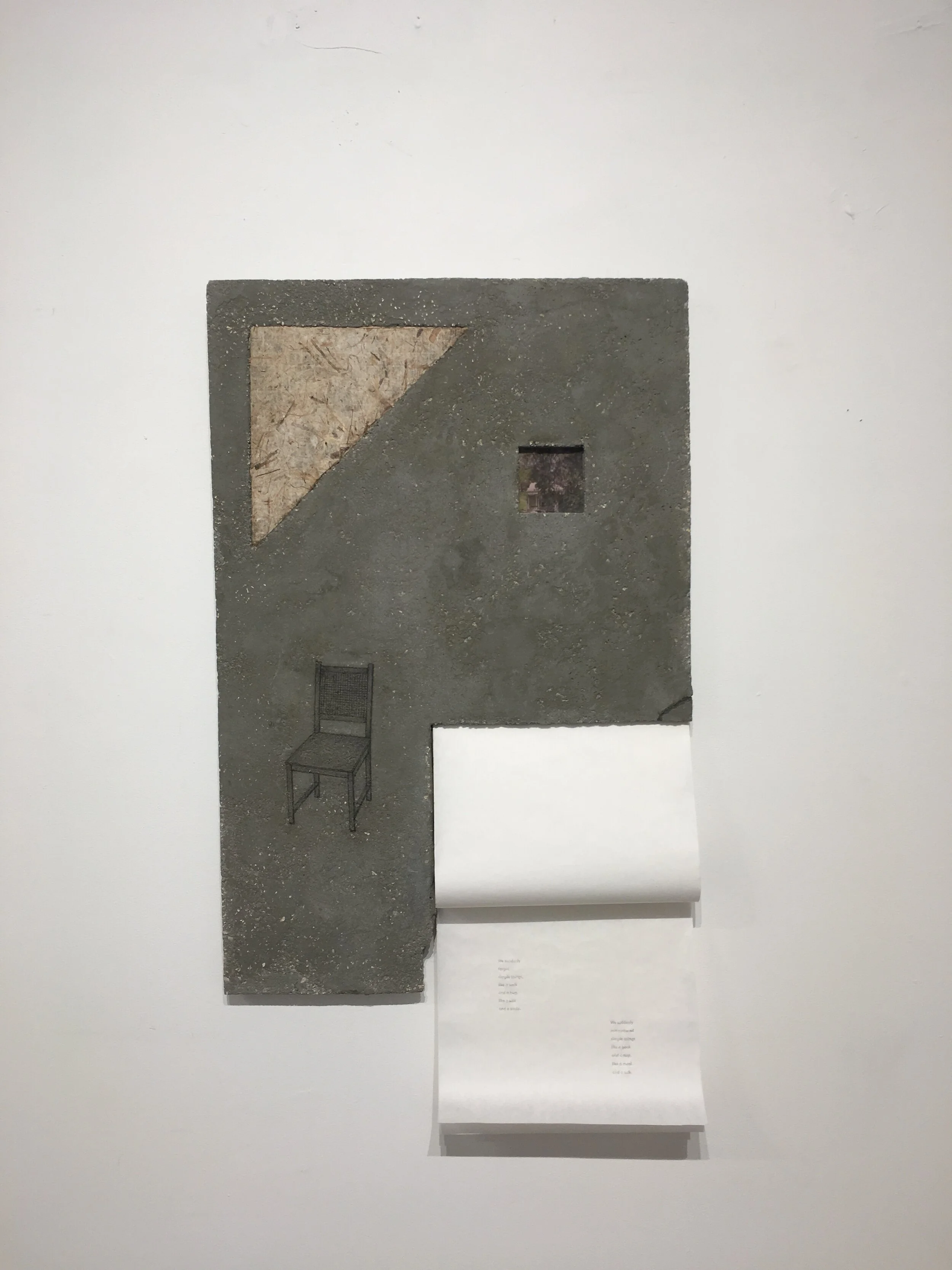   Amanda Linares   Pause , 2020 Mixed Media 43 x 24 inches 