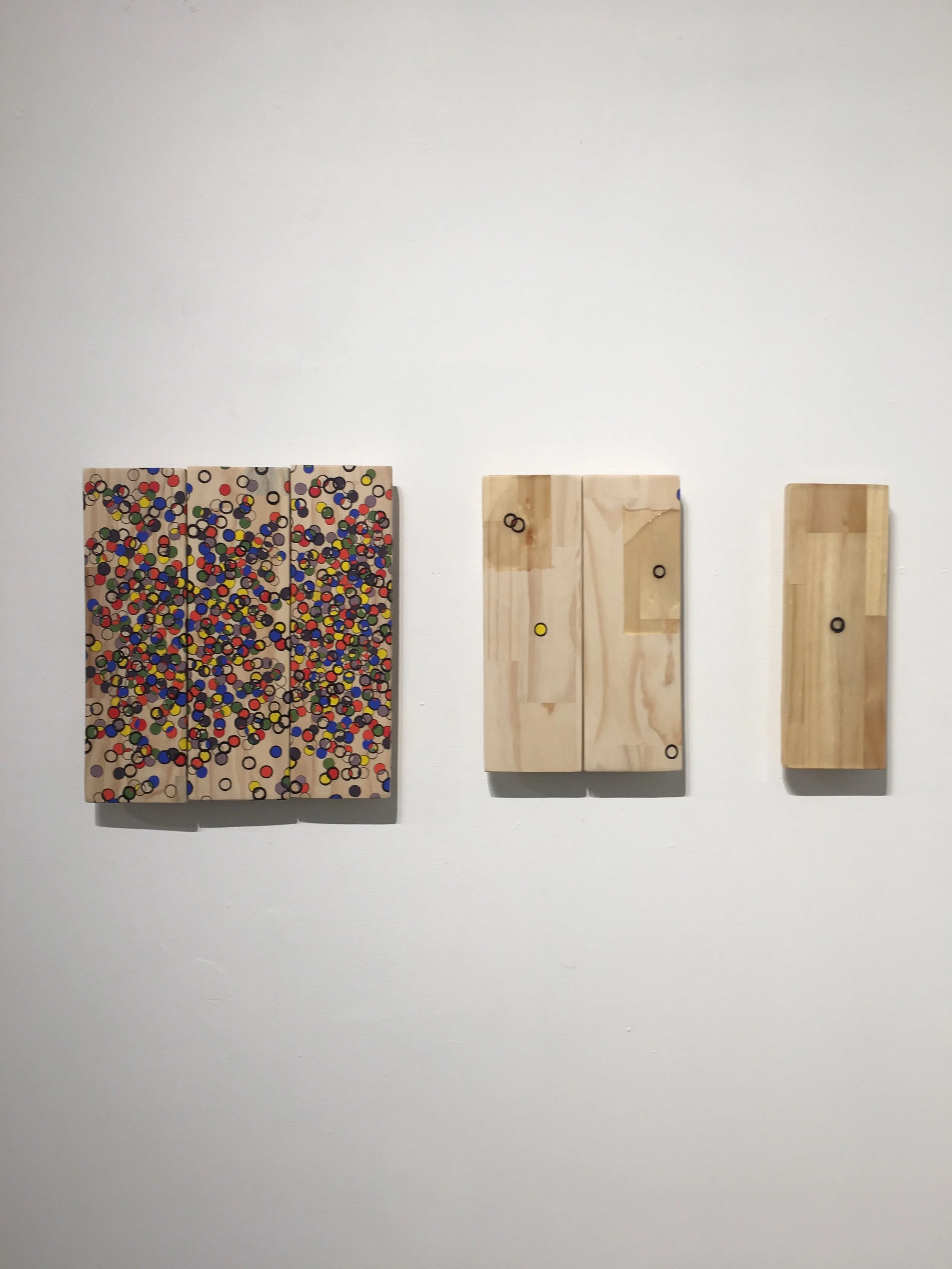   Barbara Gutierrez   Social Forces,  2020 Black Ink, Acrylic Paint, Resin on Wood 14 x 36 inches       