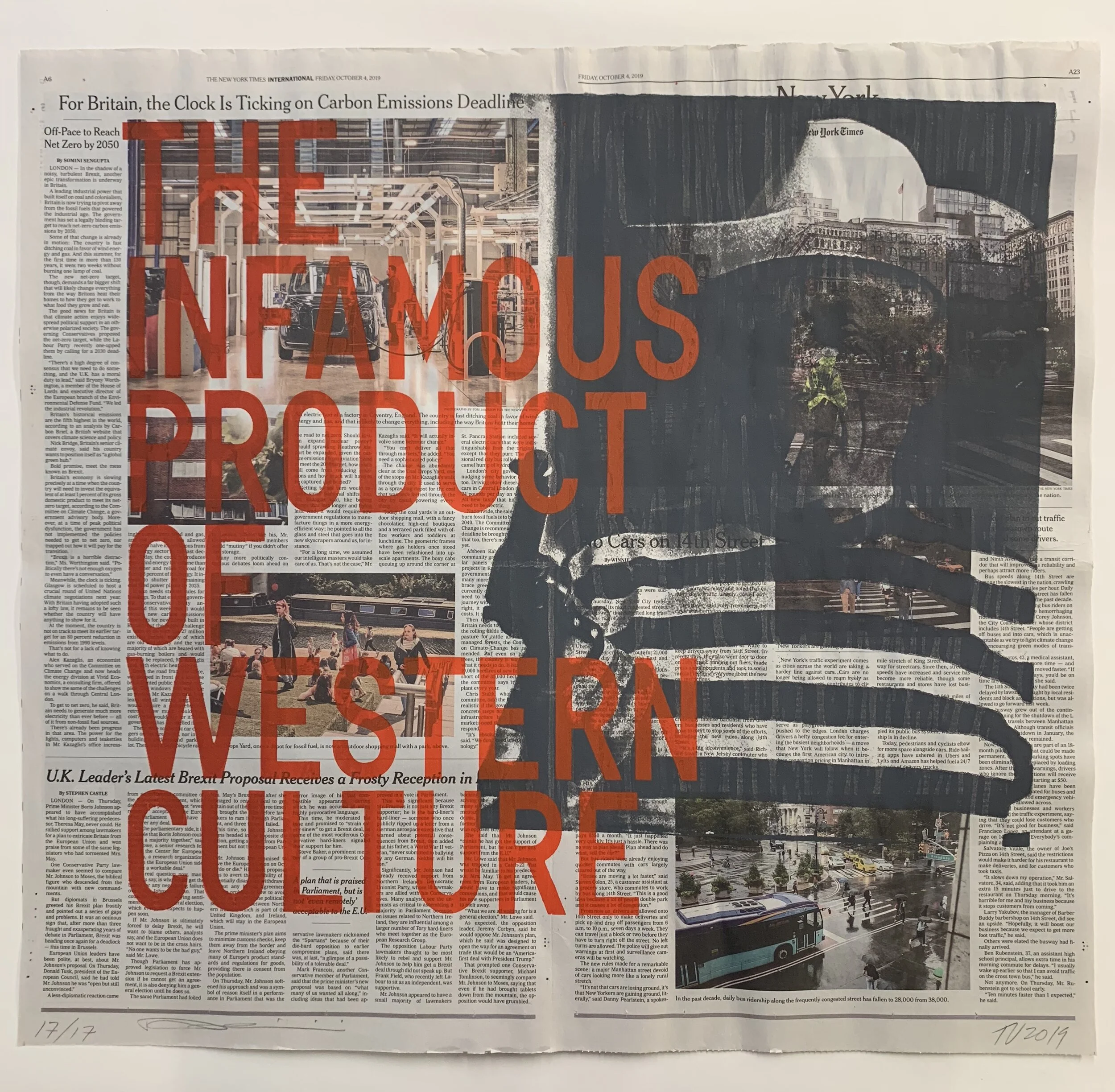   Rirkrit Tiravanija and Tomas Vu   The Infamous Product of Western Culture  Silkscreen, pigment, clay and newspapers. 22 x 24 inches 