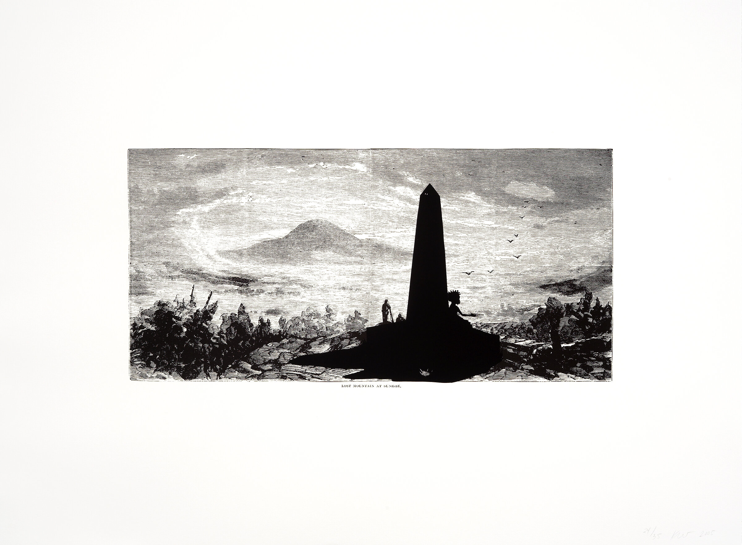   Kara Walker   Harper's Pictorial History of the Civil War (Annotated), Lost Mountain at Sunrise.,  2005 Offset Lithography/Silkscreen 39 x 53 inches Edition of 35 
