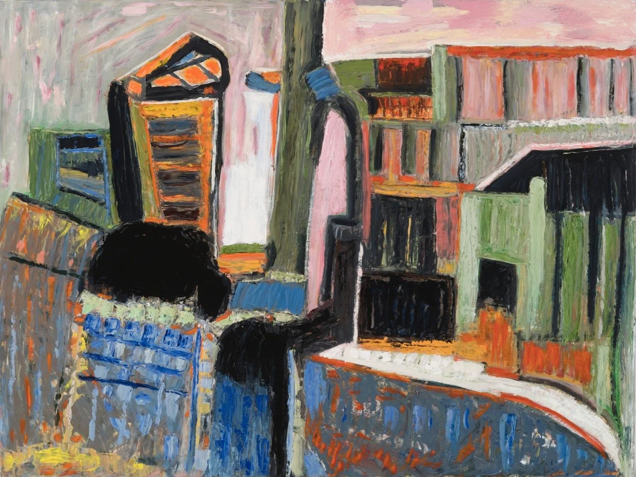   Rafael Ferrer   Mindanao , 2018 Oil on panel 36 x 48 in 91.4 x 121.9 cm   