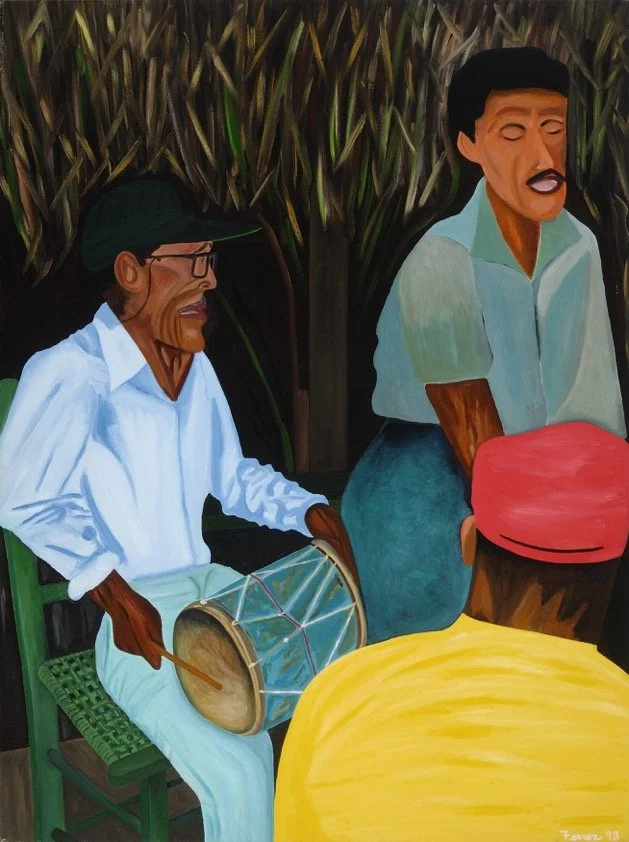   Rafael Ferrer   Juancito y Esteban , 1993 Oil on canvas 56 x 42 in 142.2 x 106.7 cm 