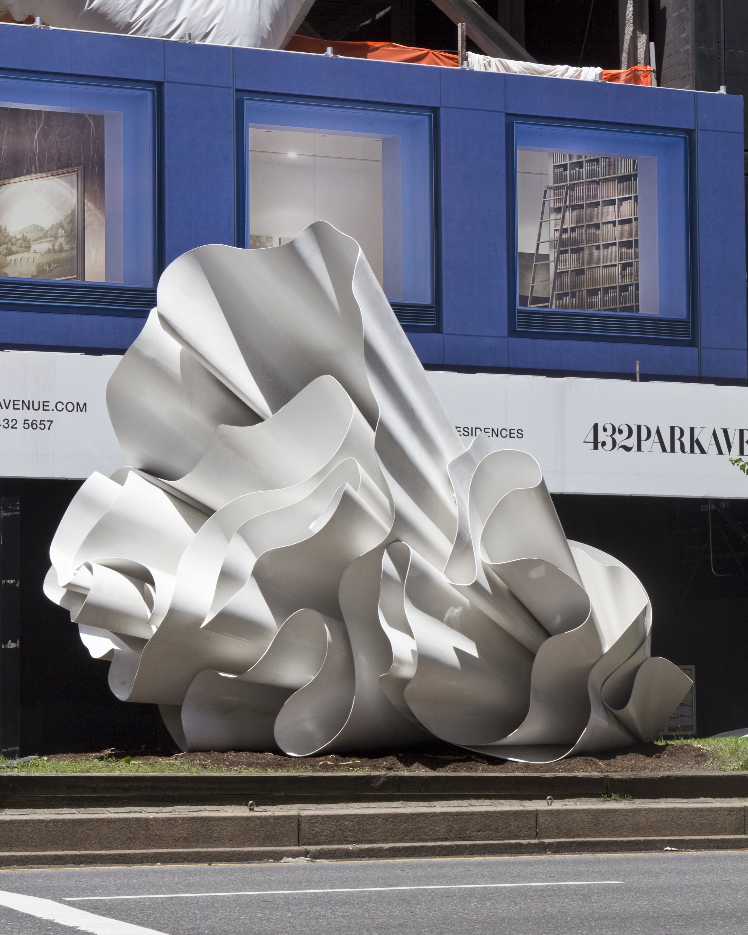   Alice Aycock   Waltzing Matilda , 2014 Reinforced fiberglass 15' high x 15' wide x 18' long  The sculpture was installed at 56th street on Park Avenue, New York, NY, March-July 2014 
