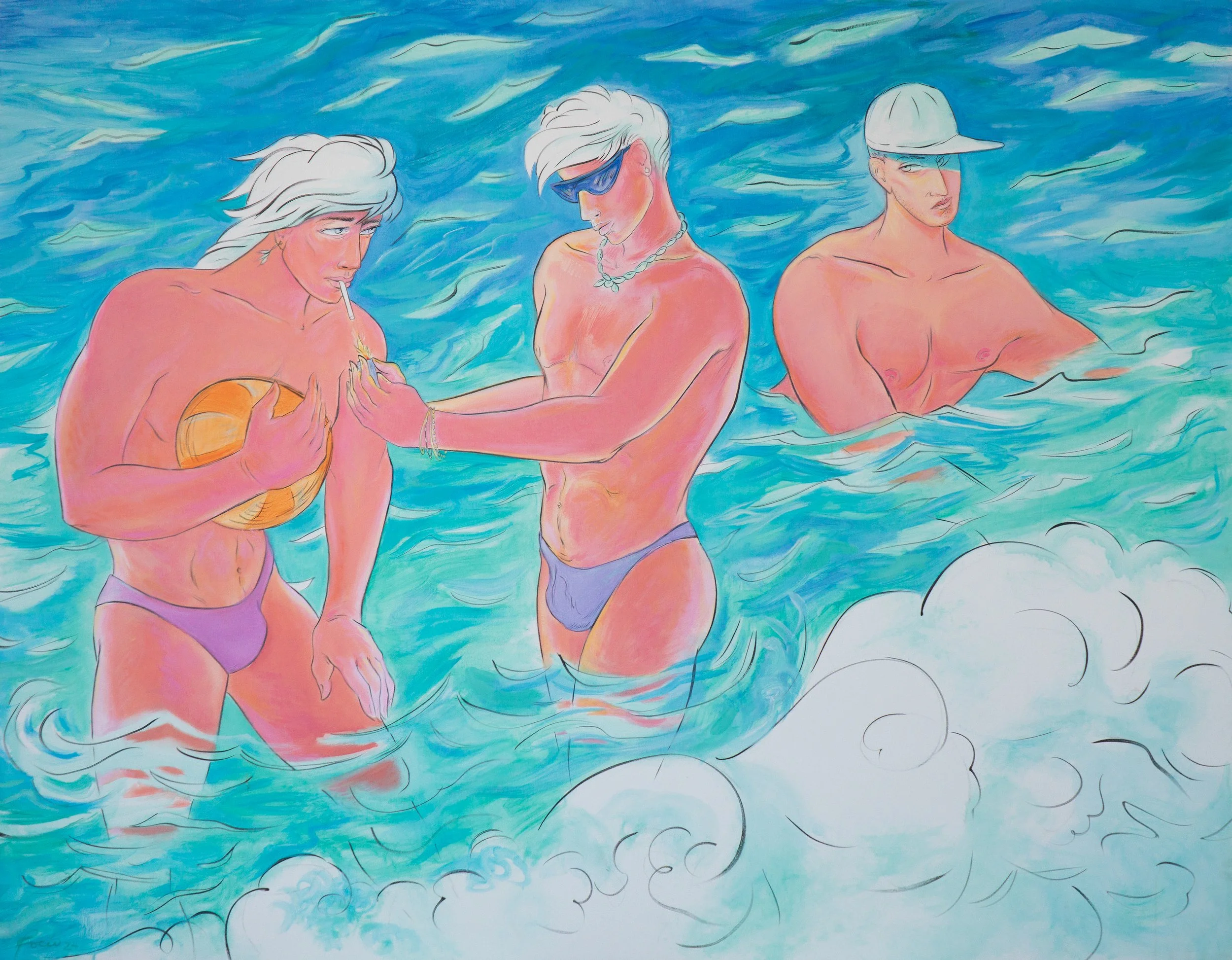   Rocío García   GRACIAS POR EL FUEGO , 2024 Oil on Canvas 55 1/8 x 70 7/8 in 140 x 180 cm 
