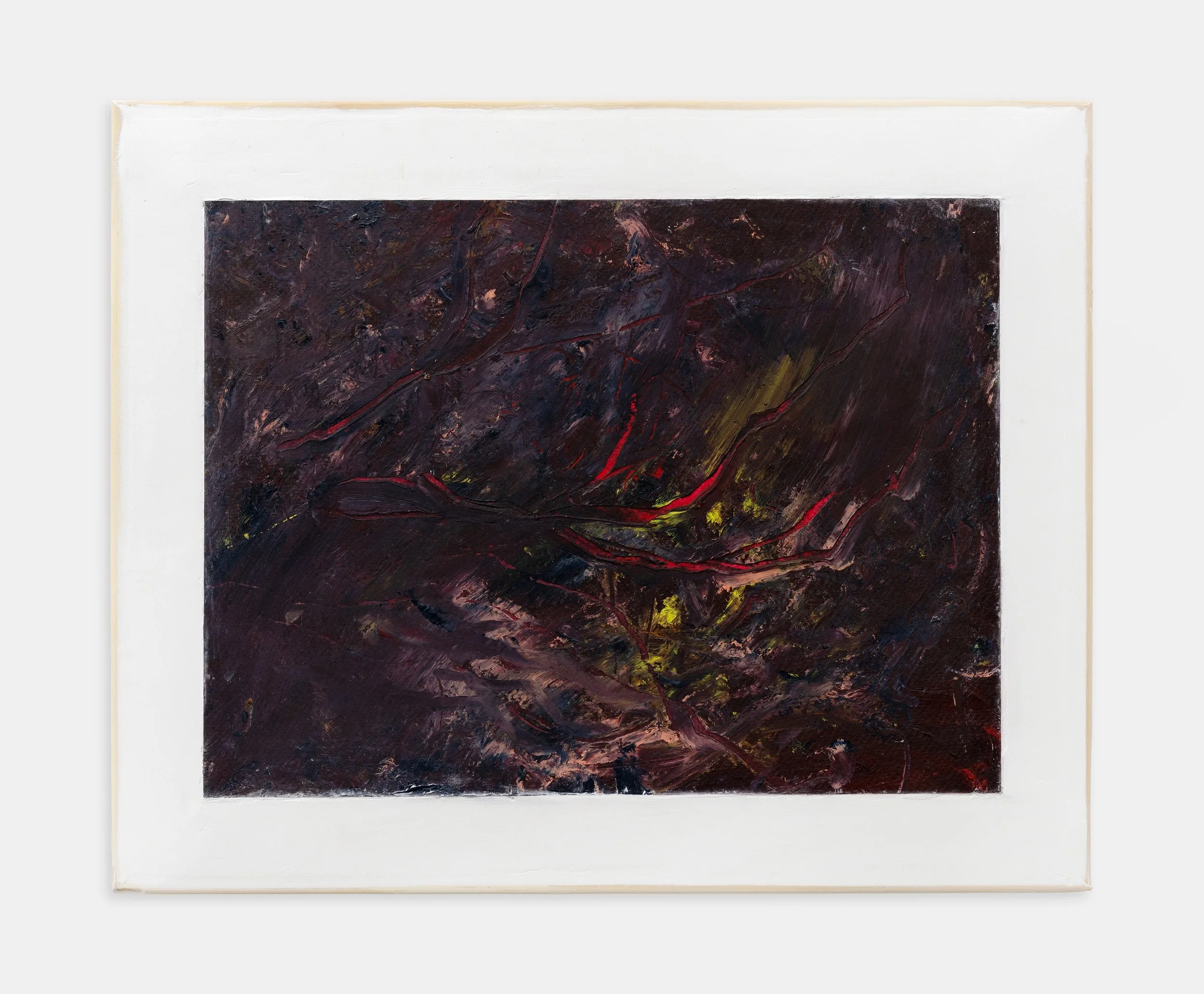   Ema Ri   Untitled VIII , 2022 Oil, graphite, mud plaster, and drywall mounted on wood stretcher bars 12 x 15 in 30.5 x 38.1 cm 