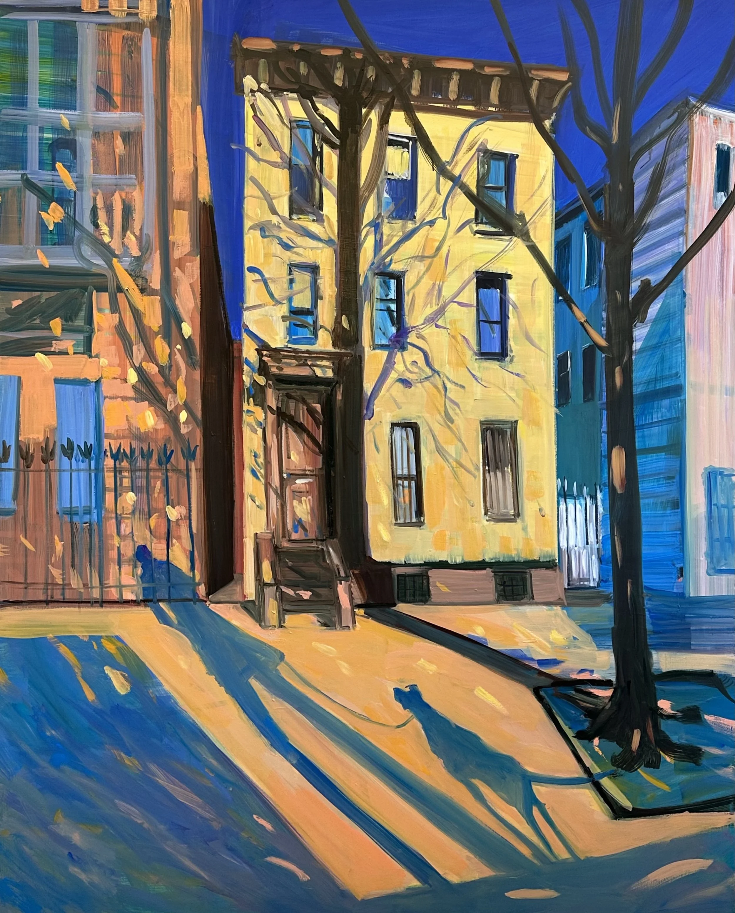   Deborah Brown   Blue Windows , 2025 Oil on canvas 60 x 48 inches 