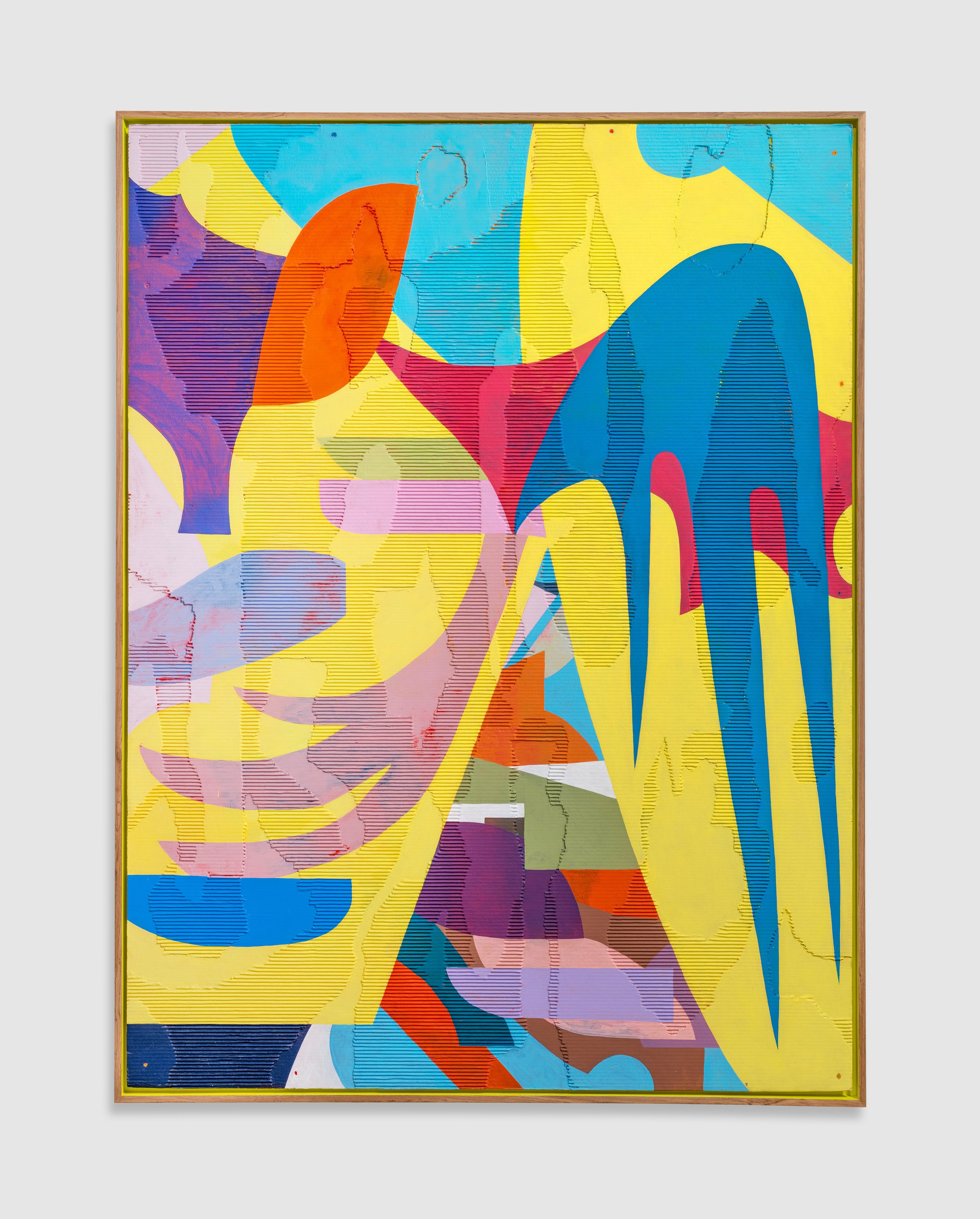   assume vivid astro focus   Winged Claws , 2020 Acrylic on duplex sheet of corrugated paper 78 x 60 inches 