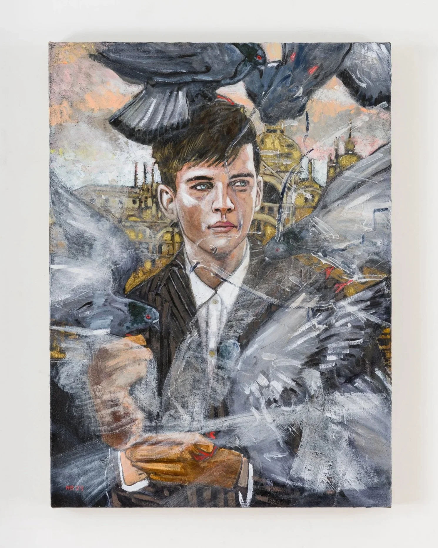   Hernan Bas   They came in a flurry , 2024 Acrylic on linen 30 x 22 inches 