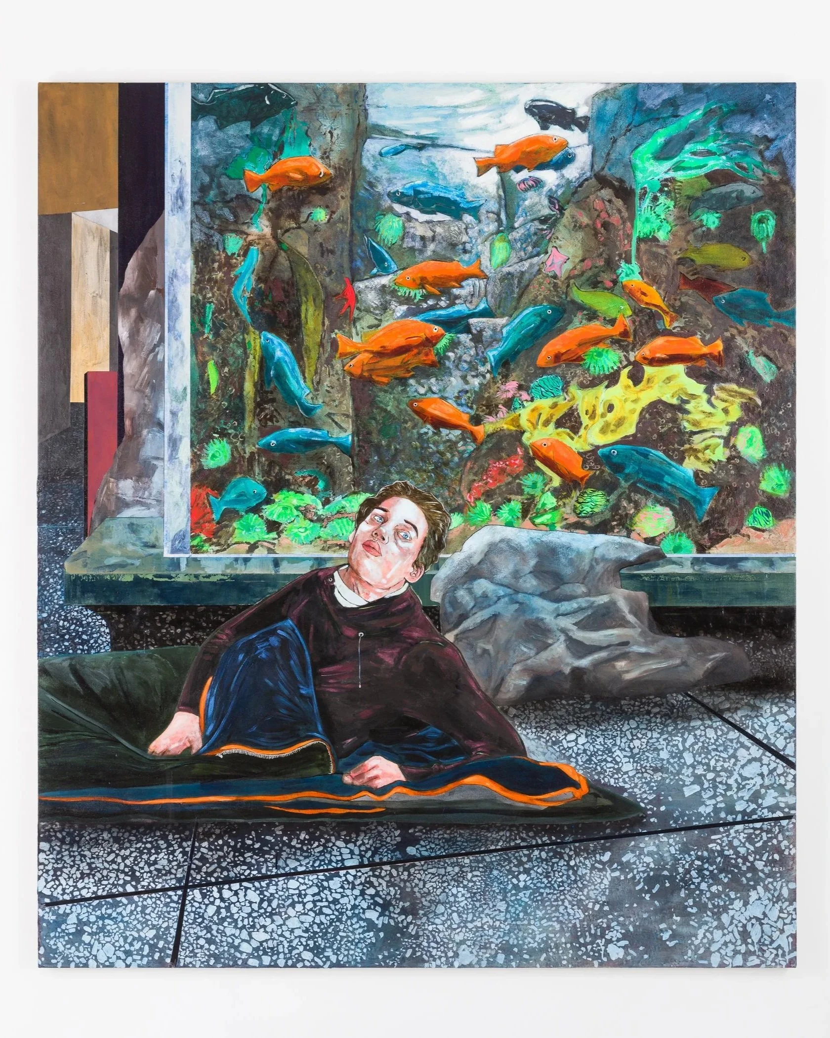   Hernan Bas   The Sleepover (or, In awe of the artificial) , 2021 Acrylic on linen 72 x 84 inches 