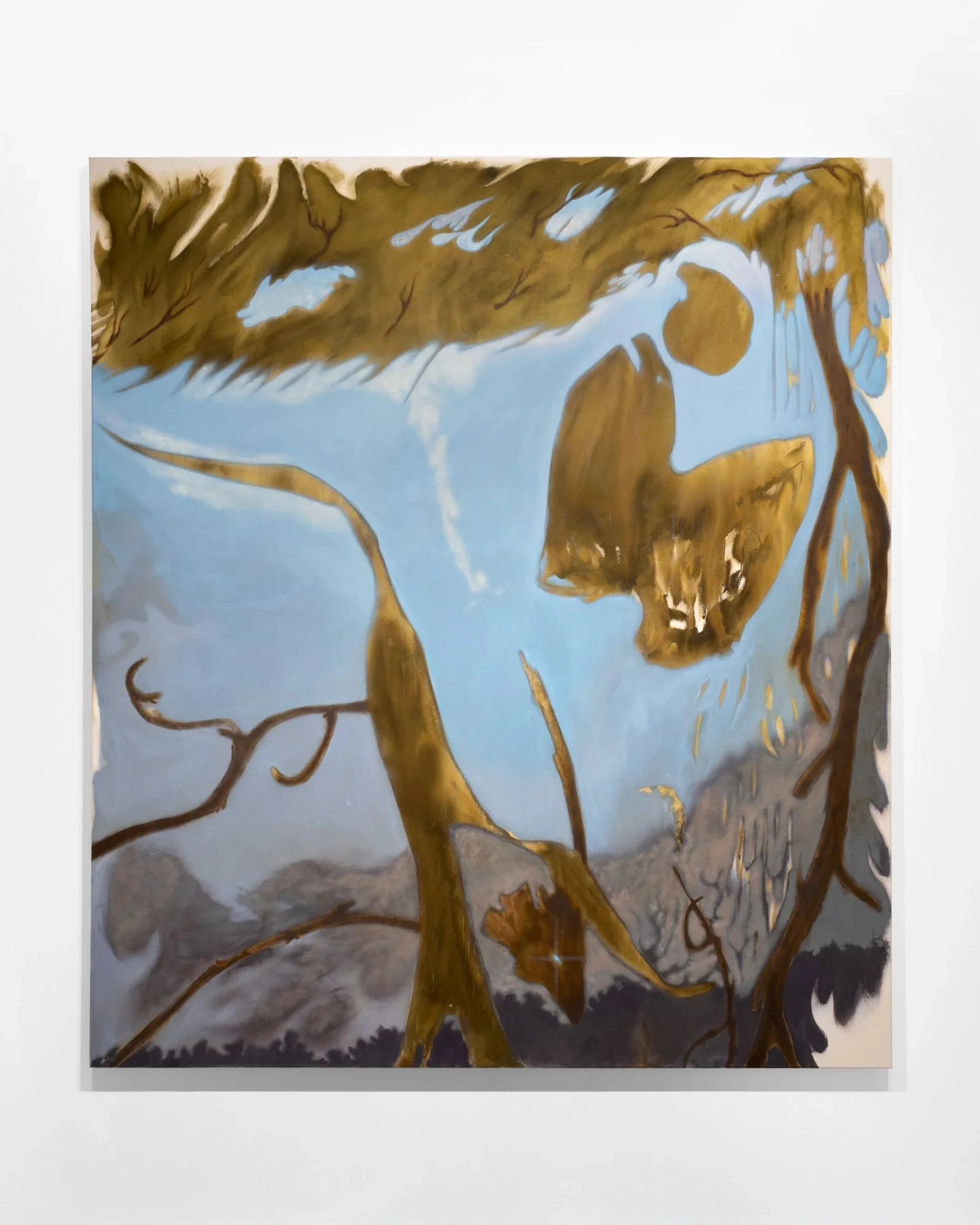   Noah Cribb   Arrangement of momentum, Blue Jump , 2025 Acrylic on canvas 86 x 75 3/4 in 218.4 x 192.4 cm 