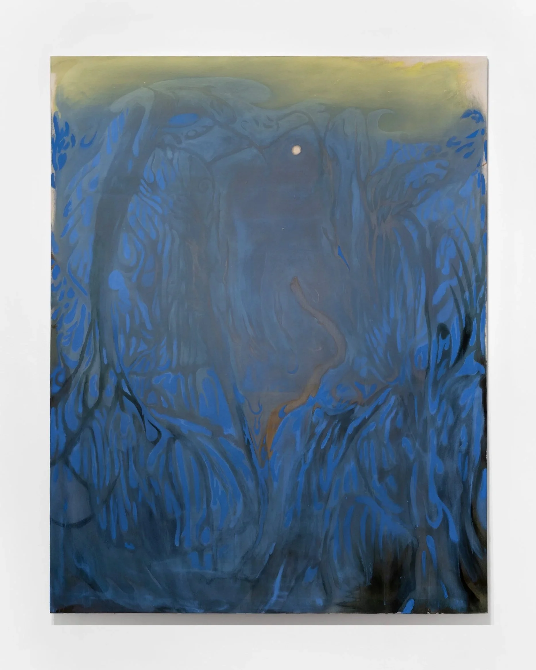   Noah Cribb   Arrangement of Momentum, The last night I saw you , 2025 Acrylic on raw canvas 78 1/2 x 62 in 199.4 x 157.5 cm 