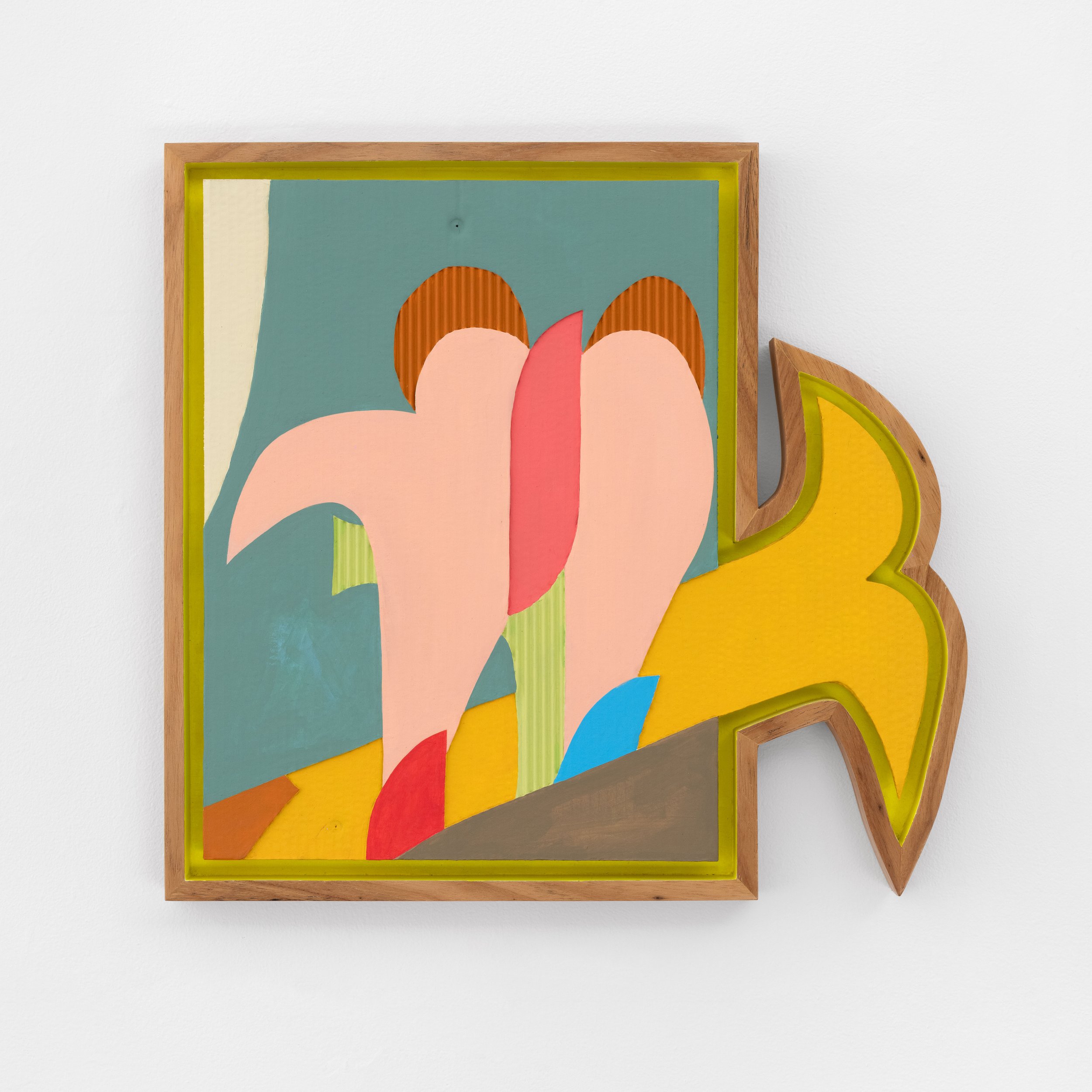   assume vivid astro focus   Rabo de Botinhas , 2023 Acrylic on corrugated duplex kraft paper sheet 21 7/8 x 23 in 55.5 x 58.5 cm 