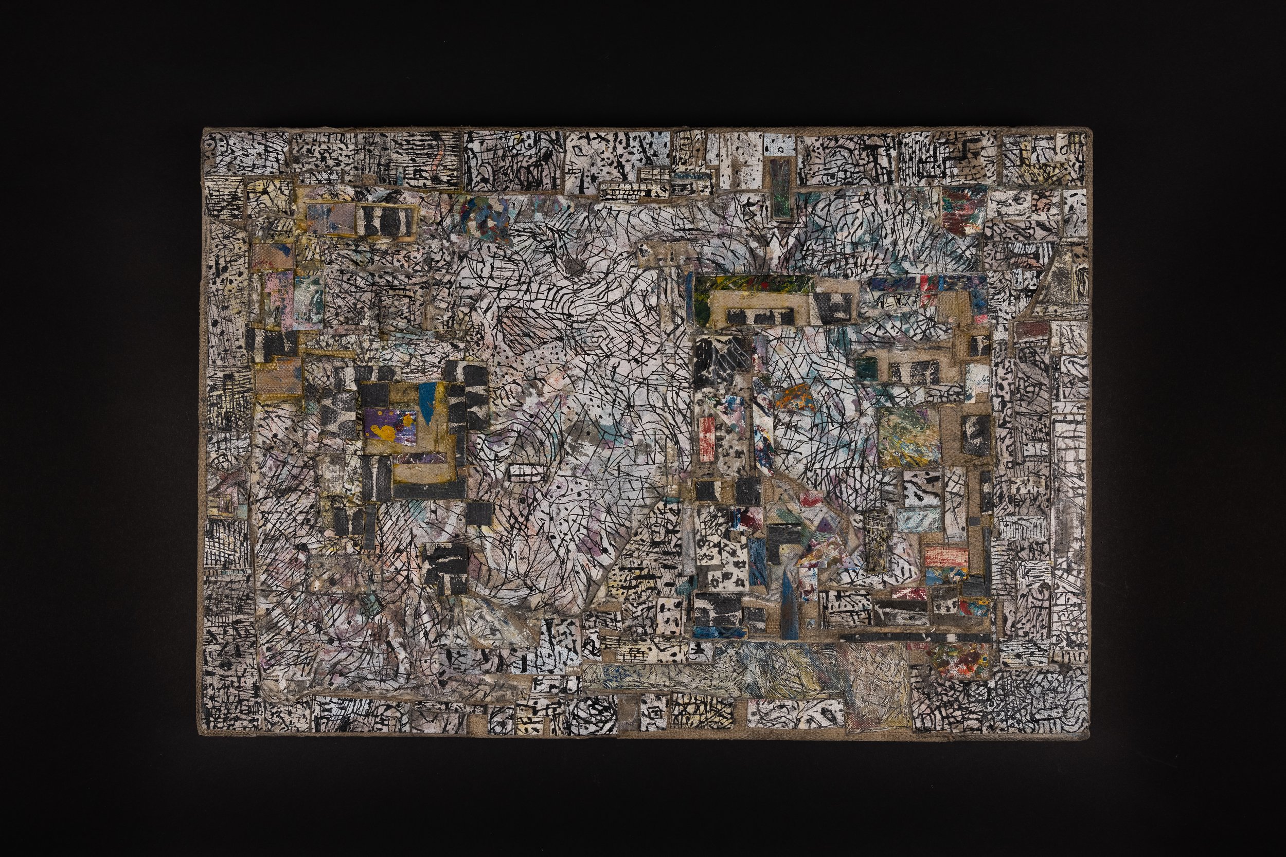   Salvatore La Rosa   Untitled #3 , 2020 Oil and mixed media collage on canvas over wood panel 13 1/8 x 19 1/8 in 33.3 x 48.6 cm 