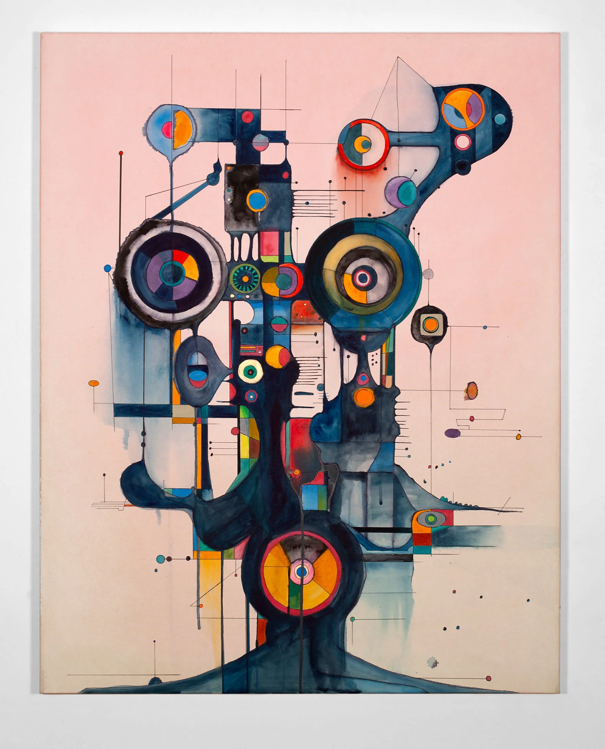   Luis Gispert   Morality Hive II , 2025 Acrylic, ink on linen backed cotton rag 40 x 30 in 101.6 x 76.2 cm 