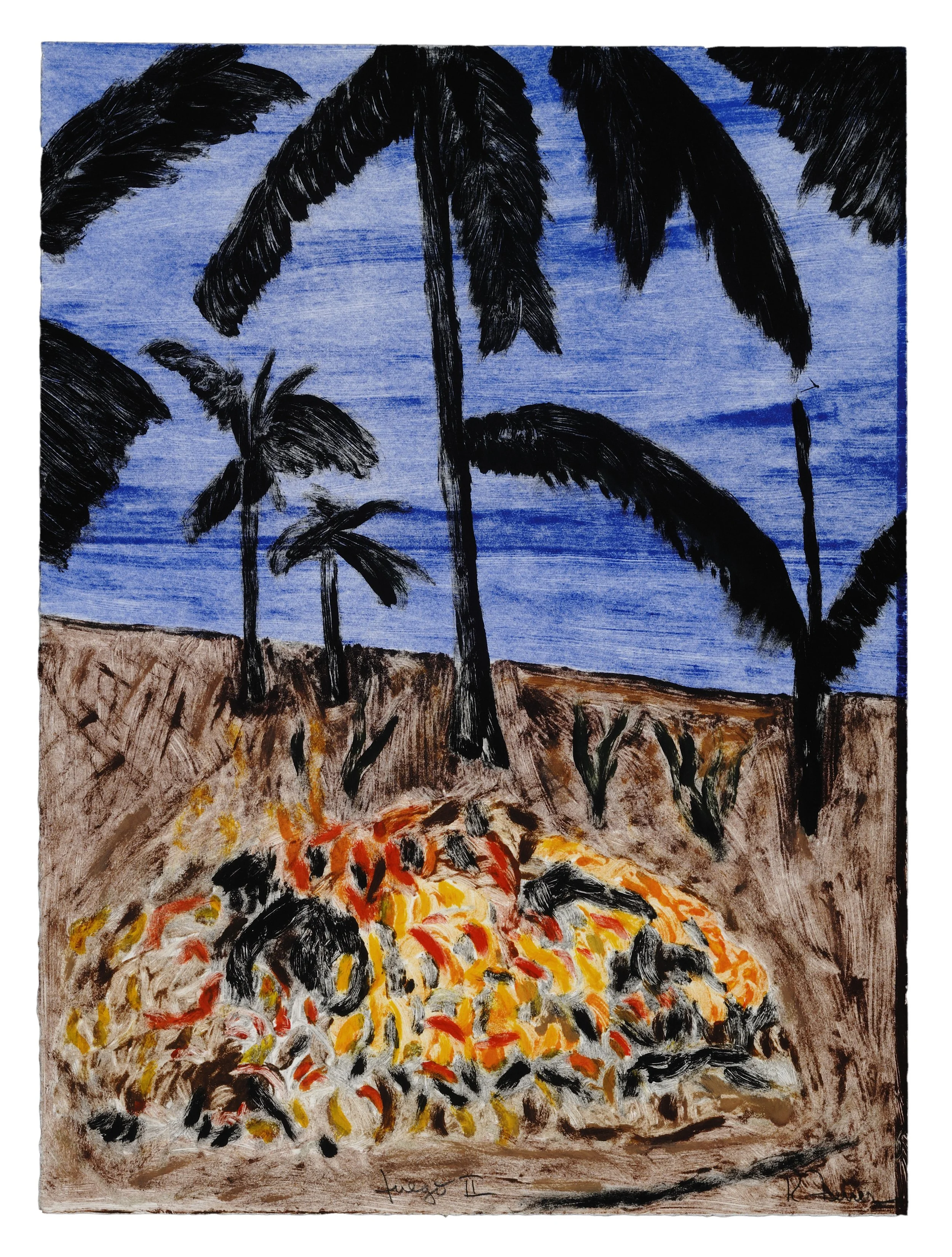   Rafael Ferrer   Fuego II , 1993 Monotype 24 x 17 3/4 in 61 x 45.1 cm 