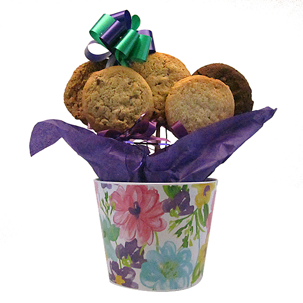 Large Floral Pot Cookie Bouquet