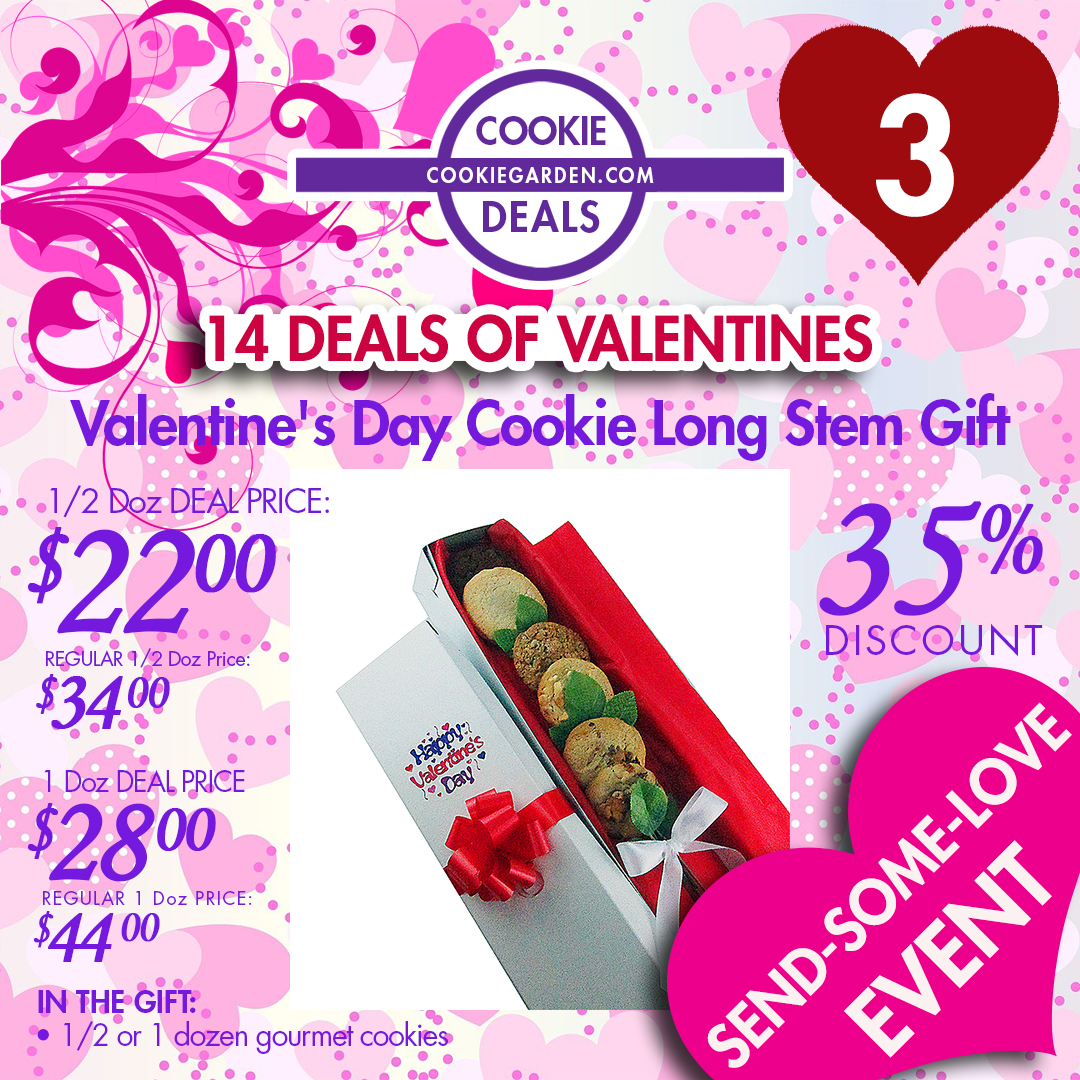 Valentine's Cookie Long Stem Gift