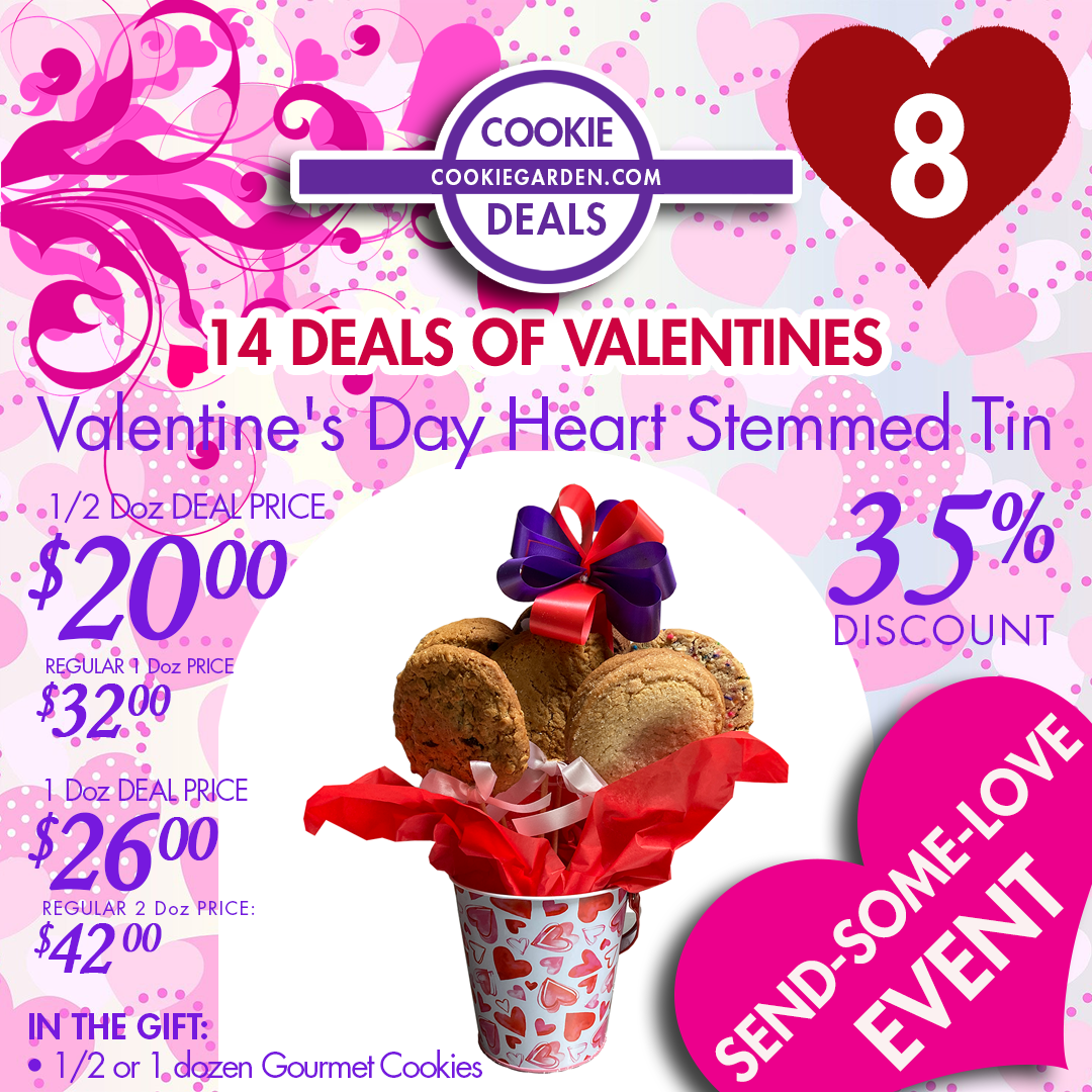 Valentine's Day Heart Stemmed Tin