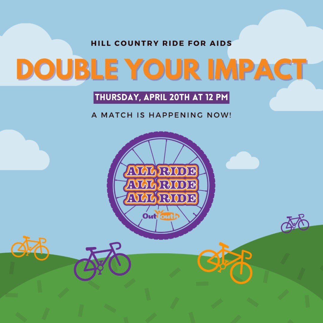 Join us at 12pm CT TODAY as we participate in the final Donation Match before Saturday's ride! 🚴&zwj;♀️

Donate at the link in our bio! 

#HCRA2023 #AllRideAllRideAllRide