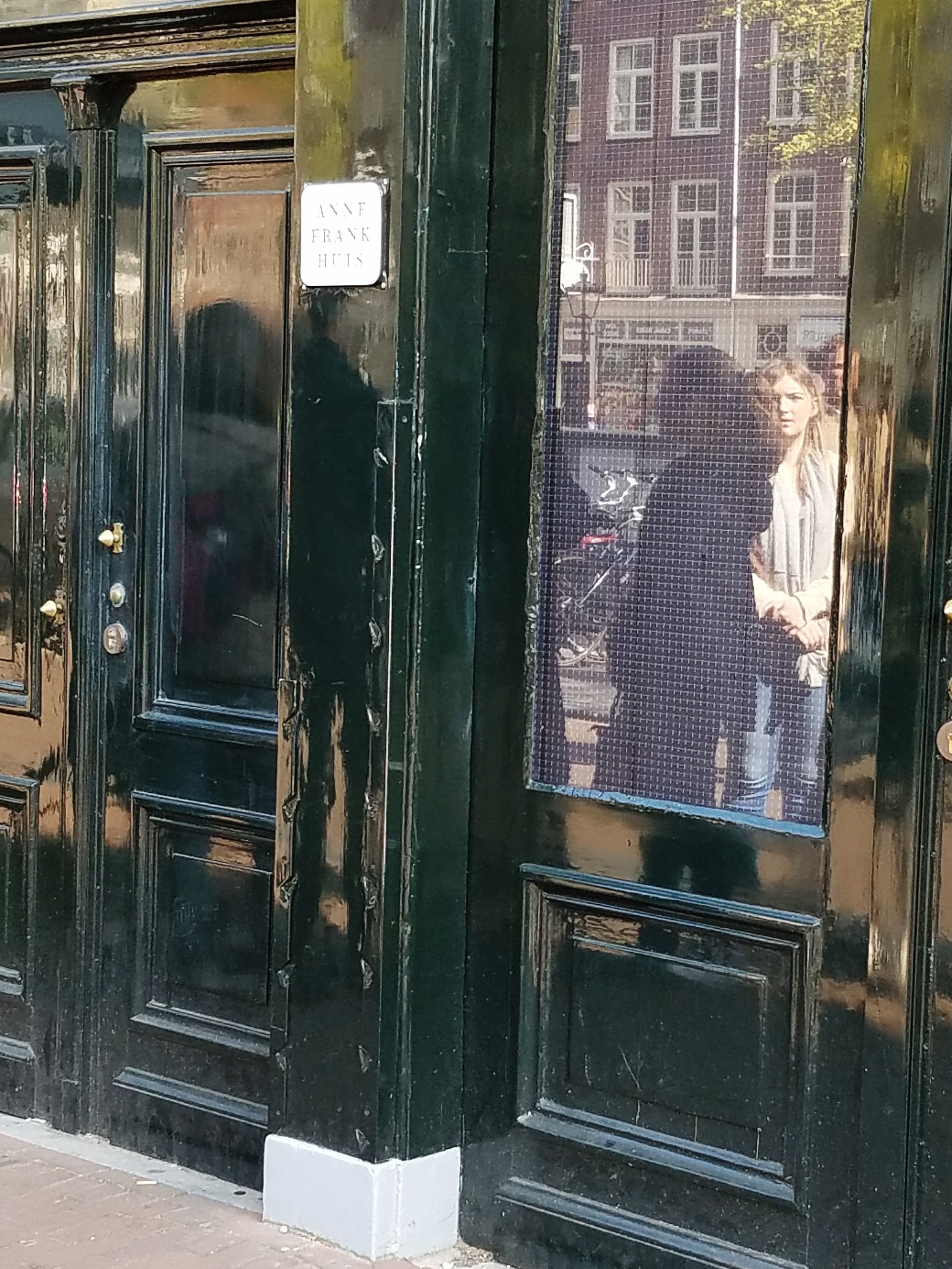  Terrible picture, but this is the outside of the Anne Frank House. 