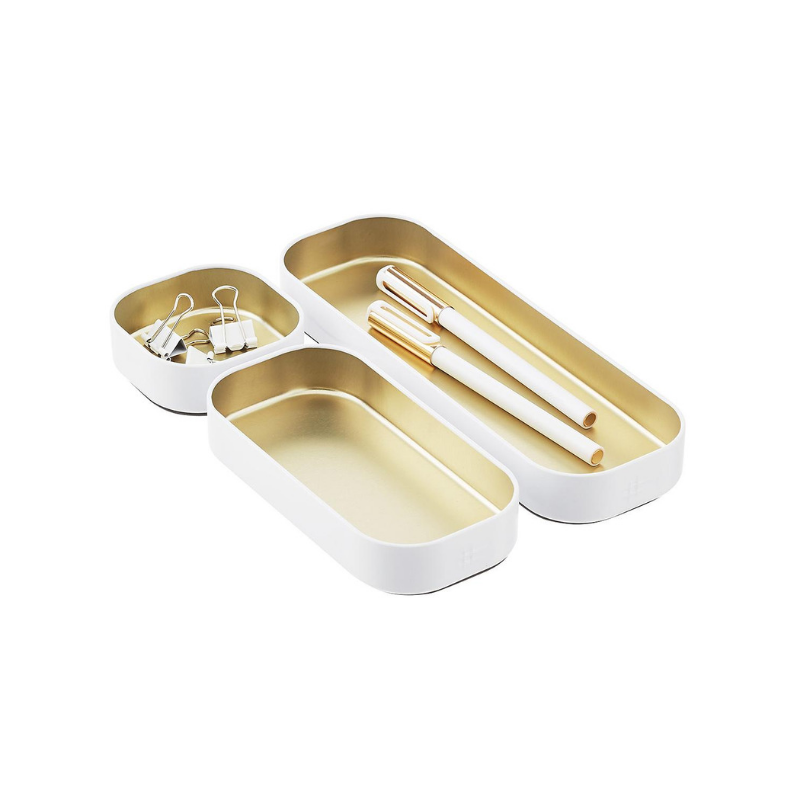 Gold Shallow Metal Drawer Organizers