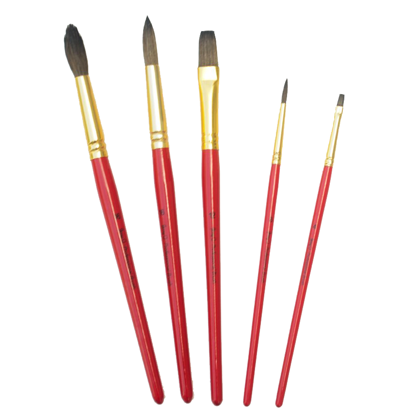 Jerry Q Art 12 Pcs Detail Paint Brushes Golden Synthetic Hair High Performance for Oil Acrylic and Watercolor JQ-503