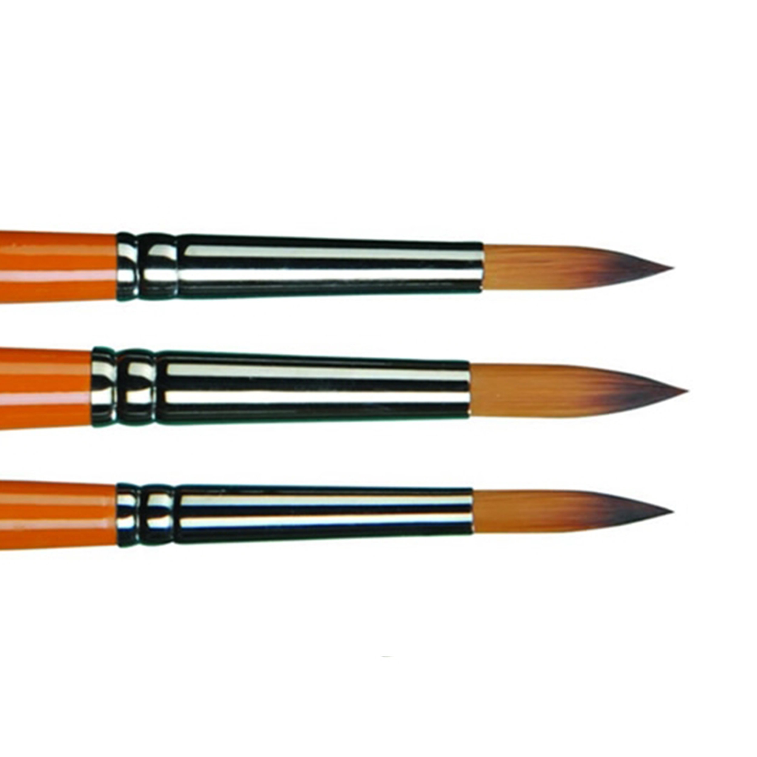 Jerry Q Art 12 Pcs Detail Paint Brushes, Golden Synthetic Hair, High  Performance for Oil, Acrylic and Watercolor JQ-503