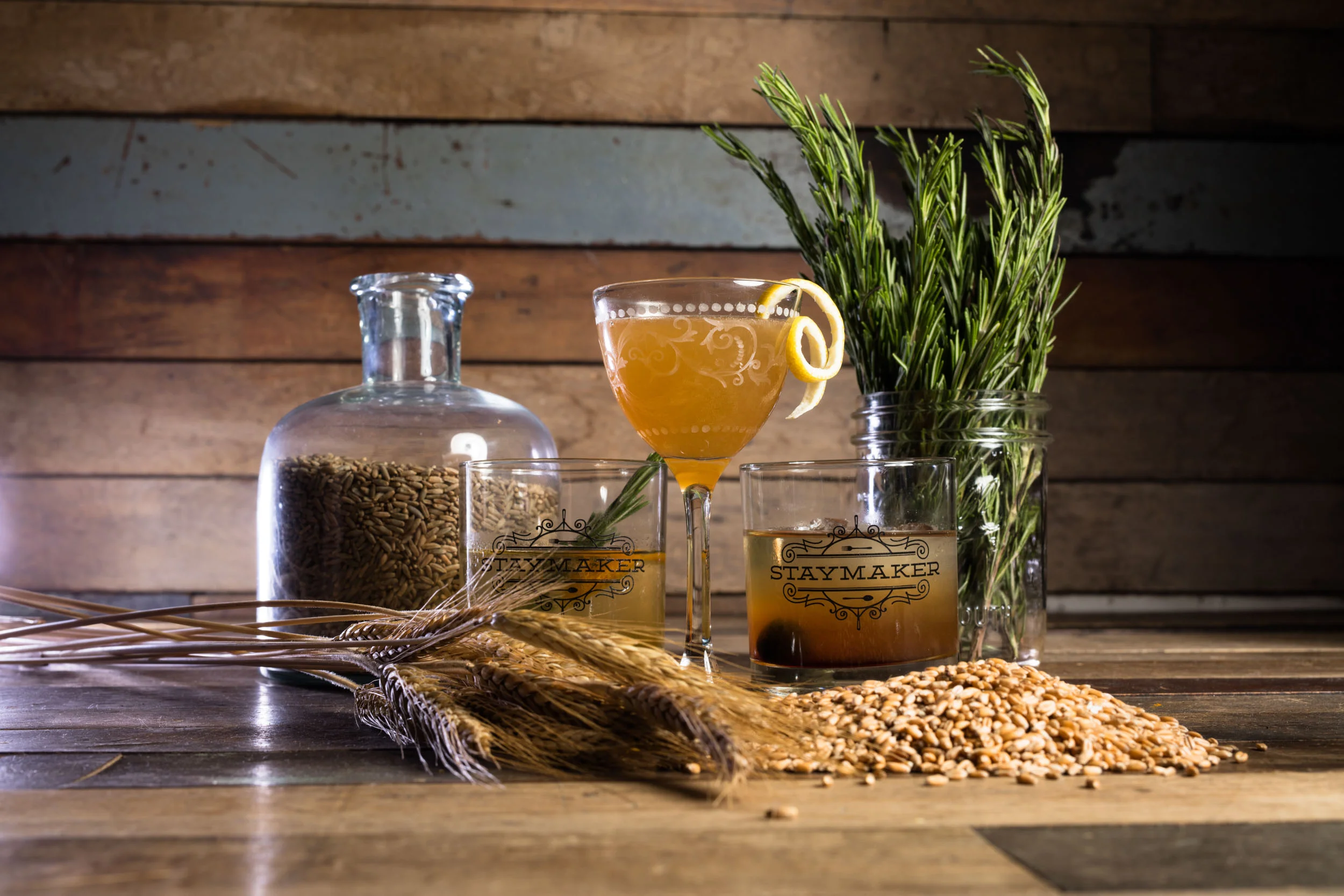 Journeyman Whiskey sour on wood table with grain