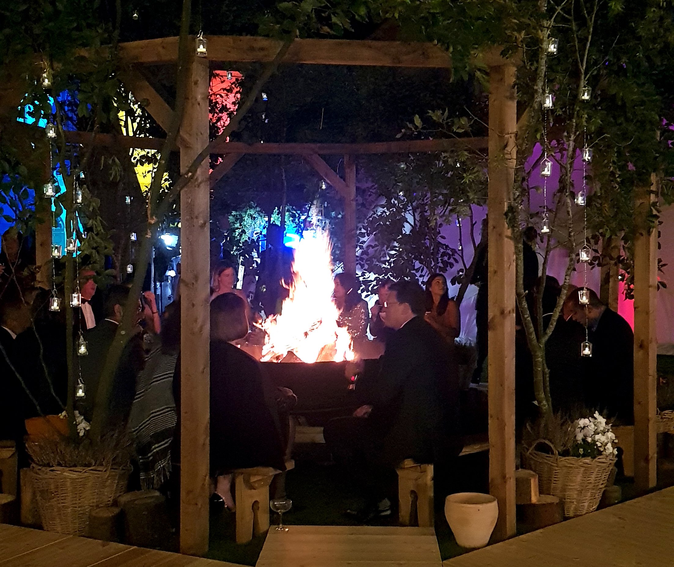 Corporate party fire pit